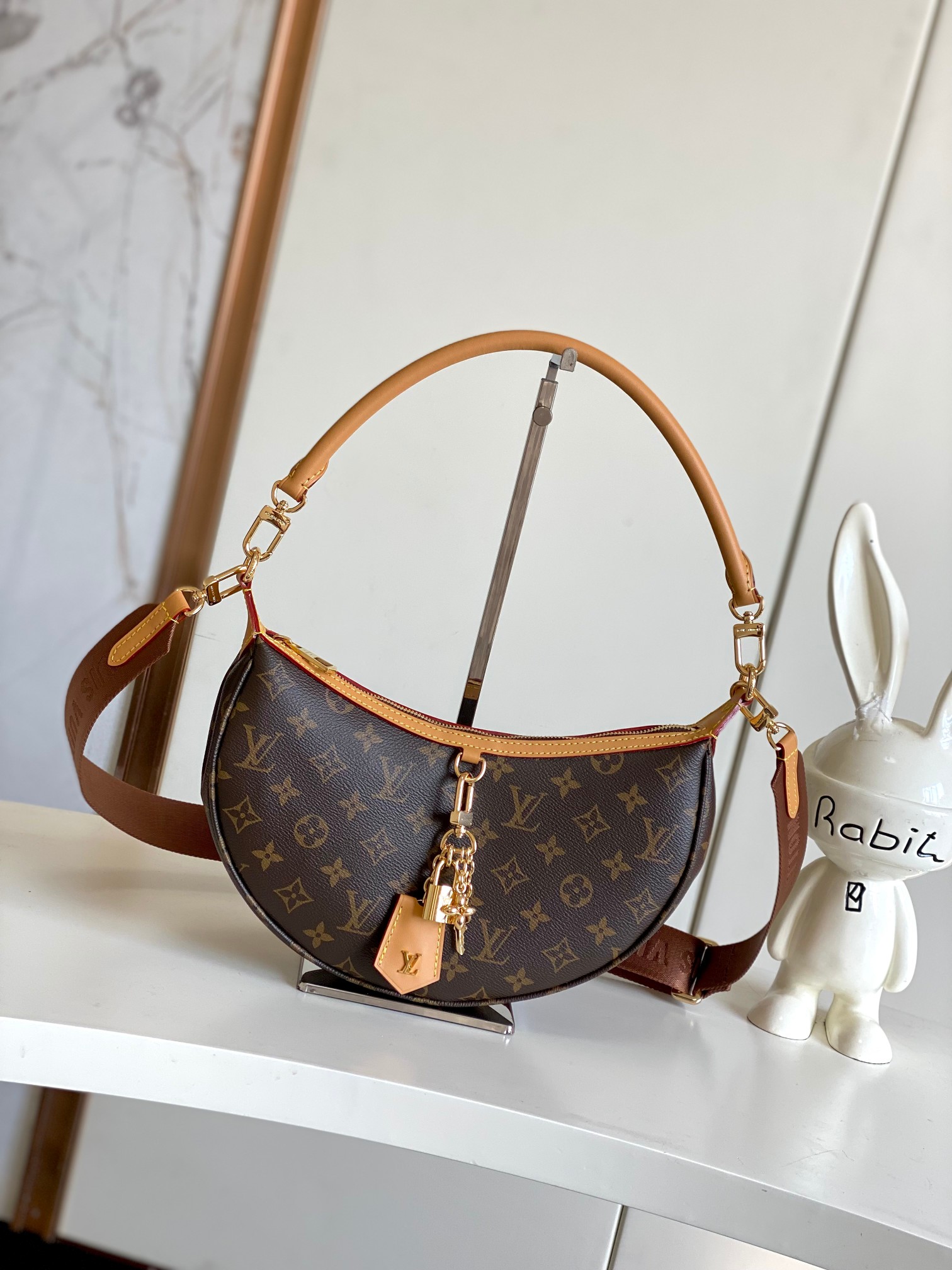 【海原外‬单 独实家‬拍】动态芯片M12939 新款loop hobo 手袋monogram涂层帆布和m