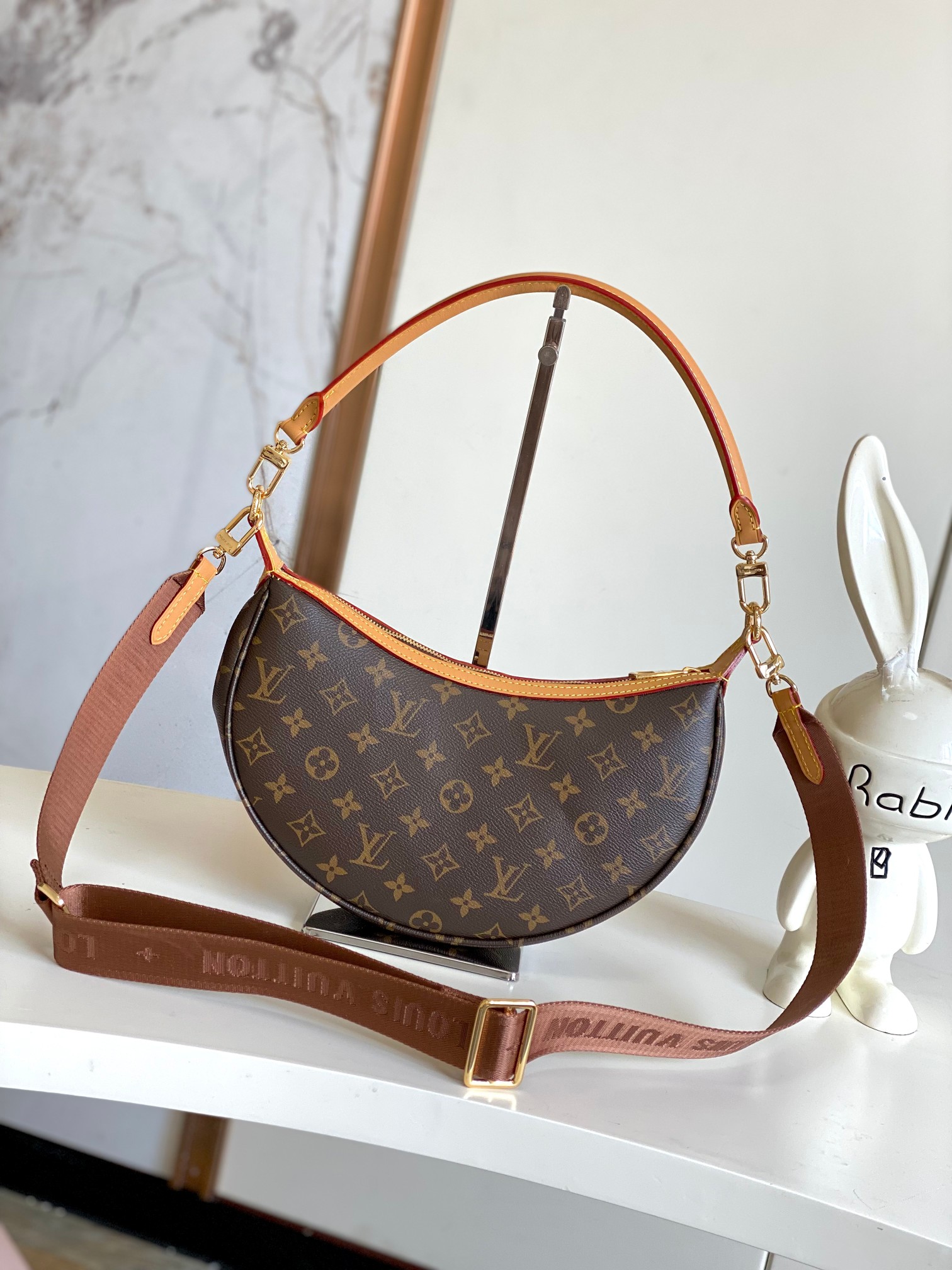 【海原外‬单 独实家‬拍】动态芯片M12939 新款loop hobo 手袋monogram涂层帆布和m