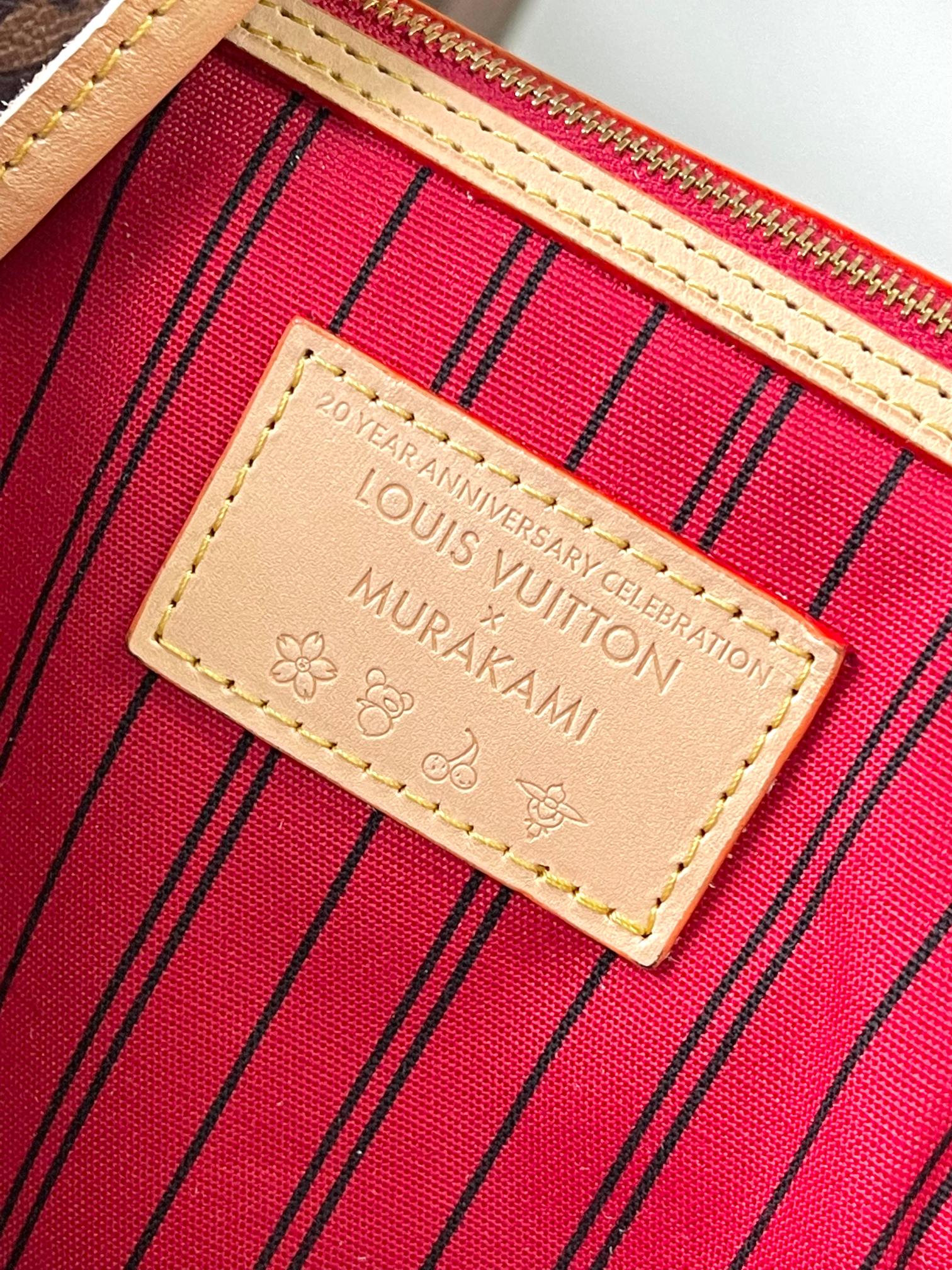 M13263 樱桃🍒购物袋顶级原单加强版半钢 163c芯片​本款 Neverfull 中号手袋以灵动笔触