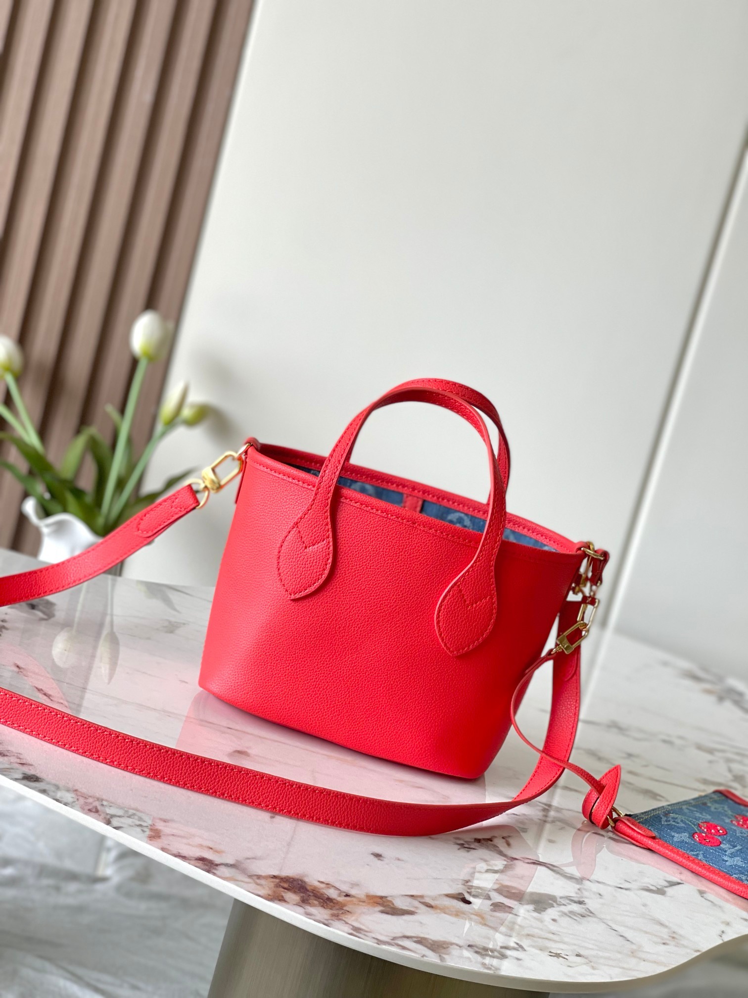 M14997牛仔蓝 樱桃🍒顶级原单加强版半钢五金163c01本款 Neverfull Inside O