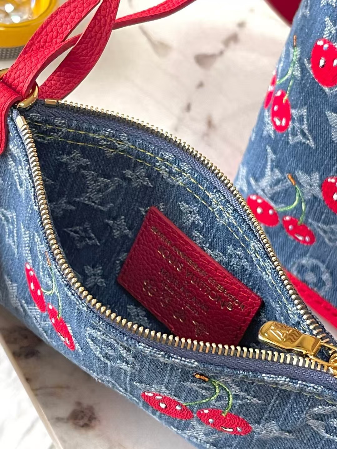 M14997牛仔蓝 樱桃🍒顶级原单加强版半钢五金163c01本款 Neverfull Inside O