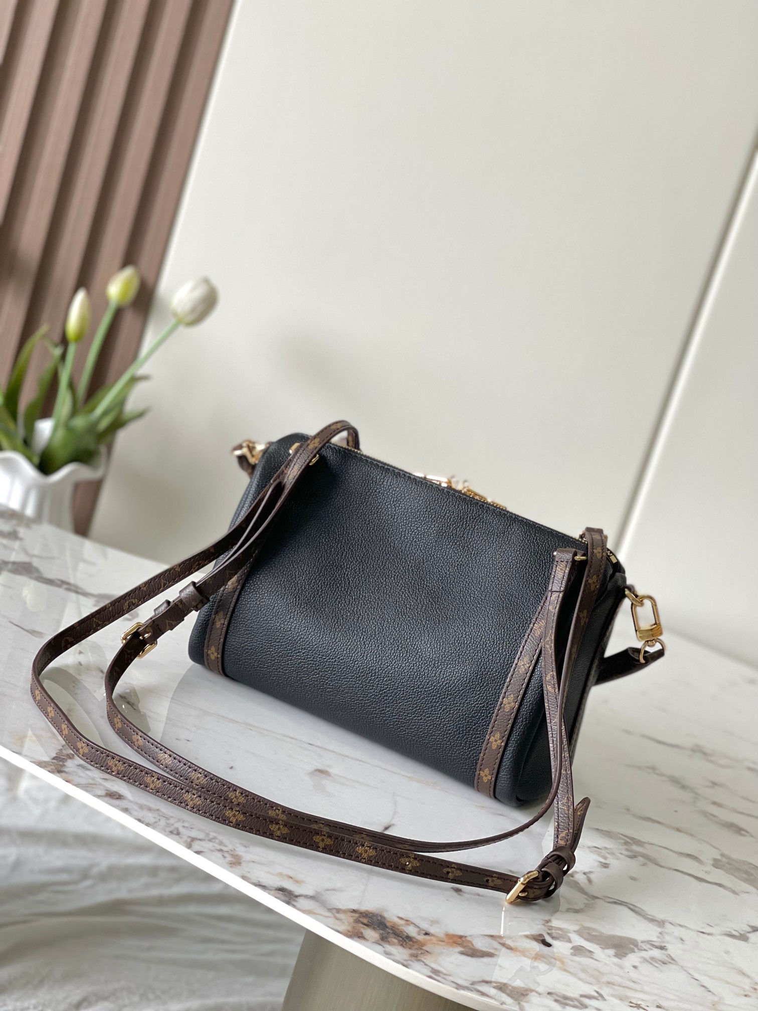 Louis Vuitton Express Small Handbag,Black Leather, Monogram Trim,Crossbody Bag 4 a1755340916492 1045