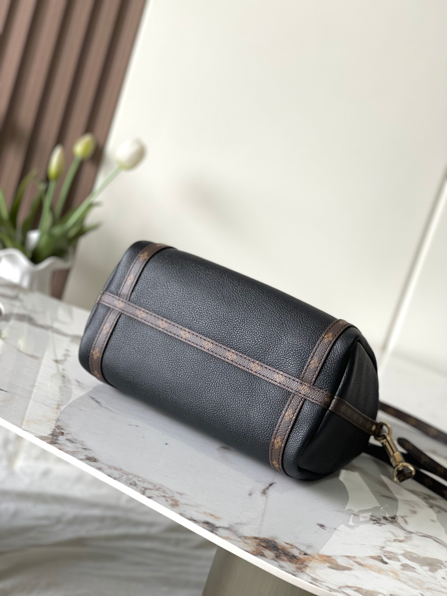 Louis Vuitton Express Small Handbag,Black Leather, Monogram Trim,Crossbody Bag 5 a1755340916584 8066