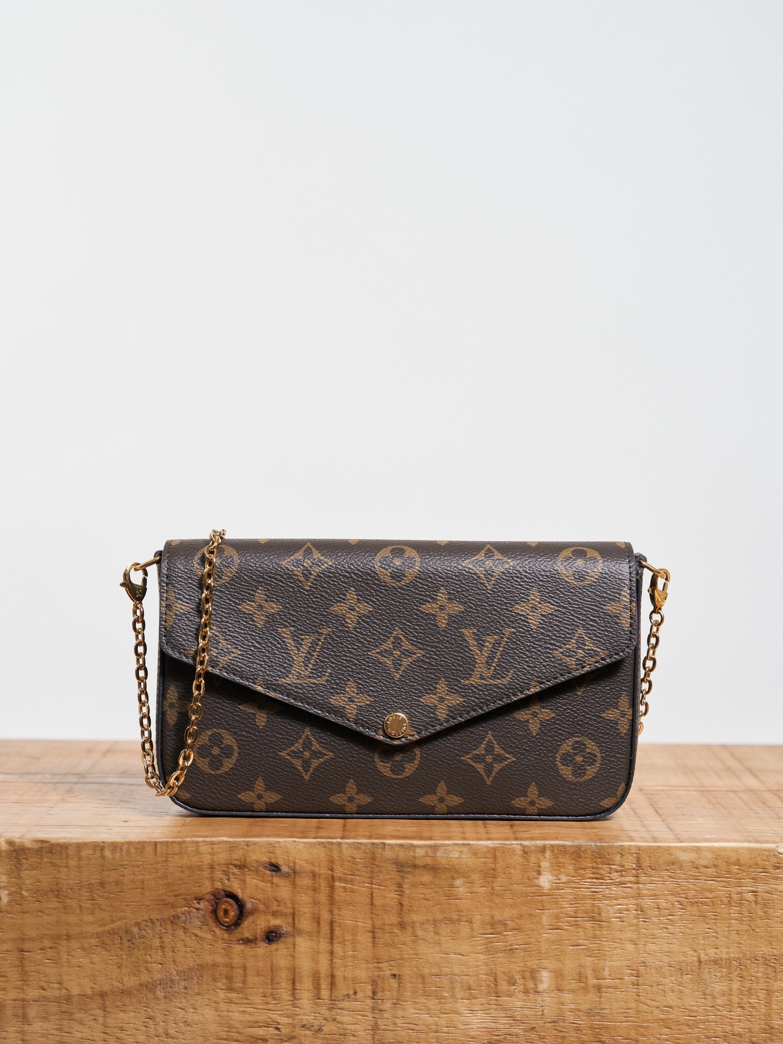 P520P Bolso con cadena POCHETTE FÉLICIE exclusivo y auténtico, totalmente de acero, M61276/M81896 21 x 12 x 3 cm (largo…