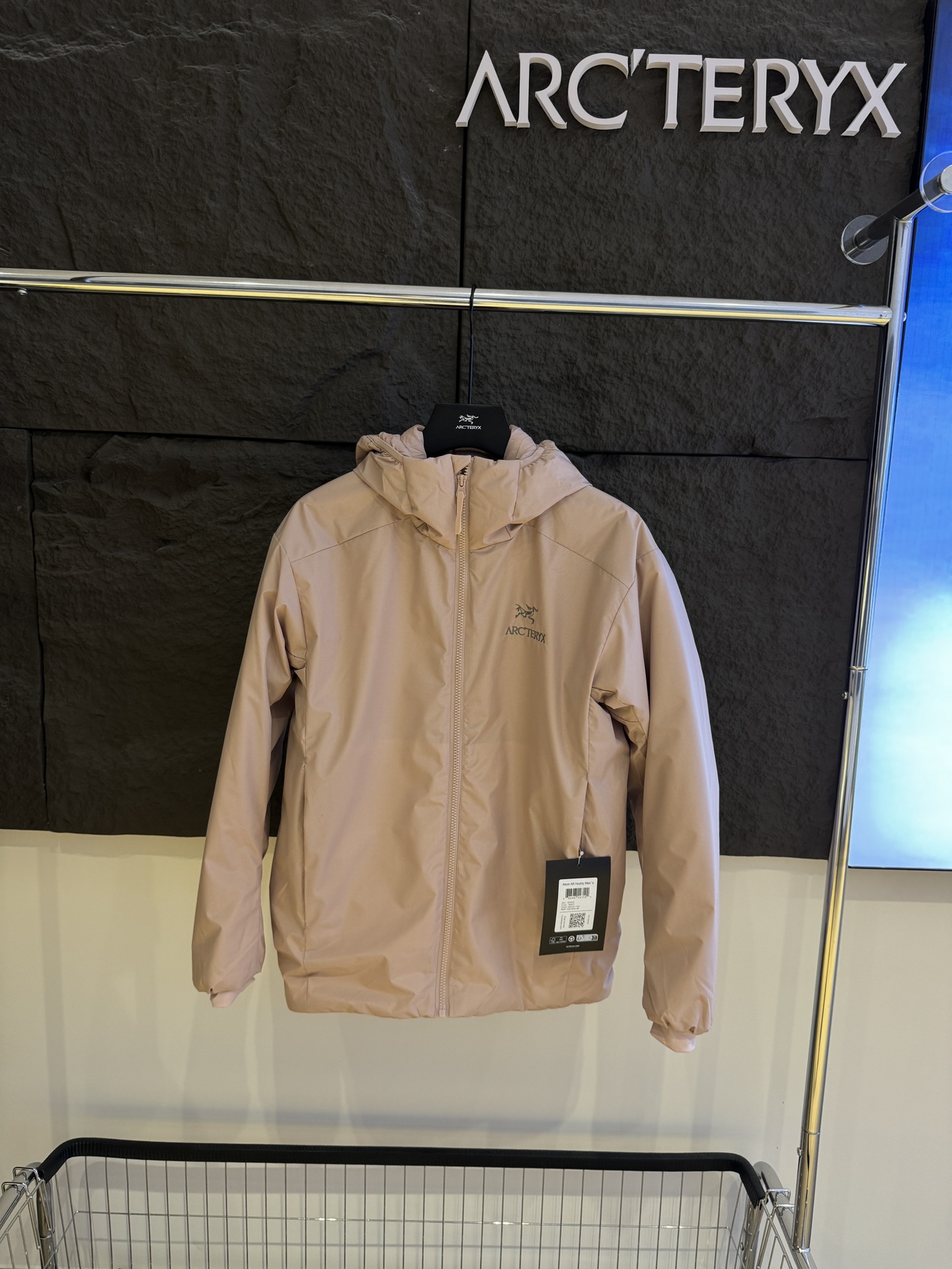 Arcteryx始祖鳥 Atom Hoody M Logo字母圏案戸外防水保暖连帽棉服外套 @粉色