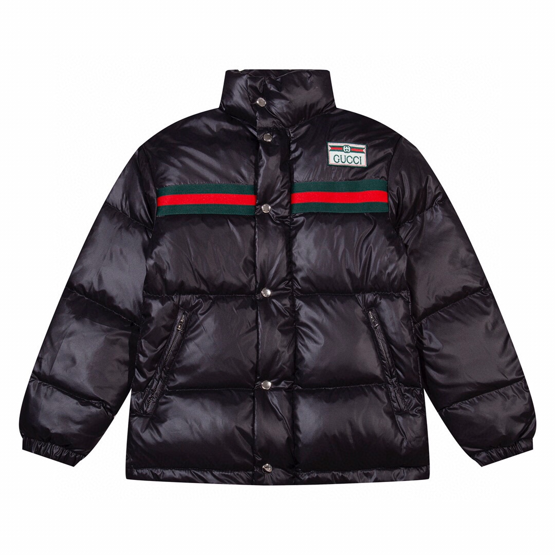 Número de modelo: Y05 GUCCl Gucci Clásico Rayas Chaqueta de plumas Invierno Unisex Fondo negro suministro exclusivo Hay…