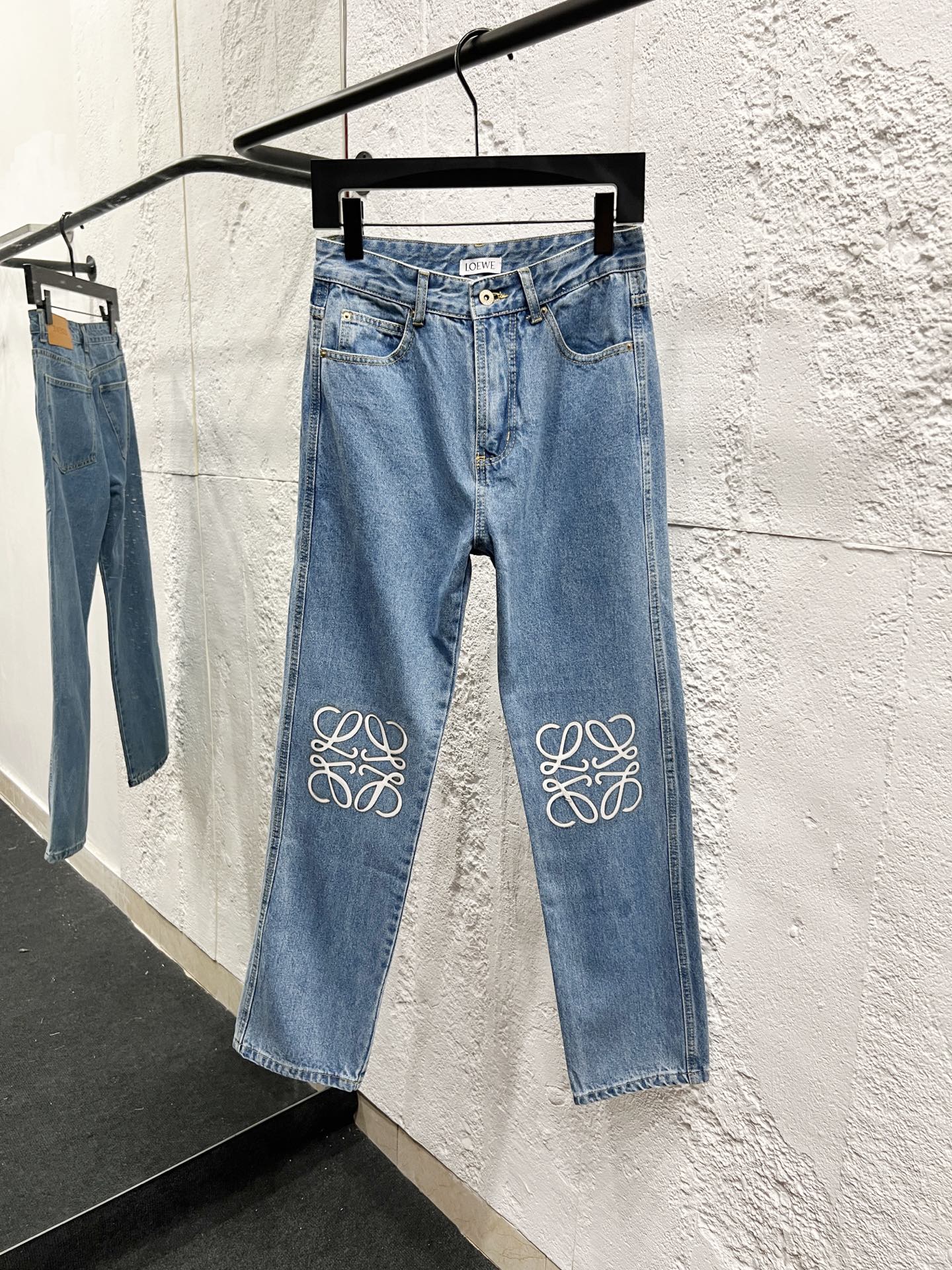 Loewe Classic Cut Logo Jeans - Washed Denim with Embroidered Details