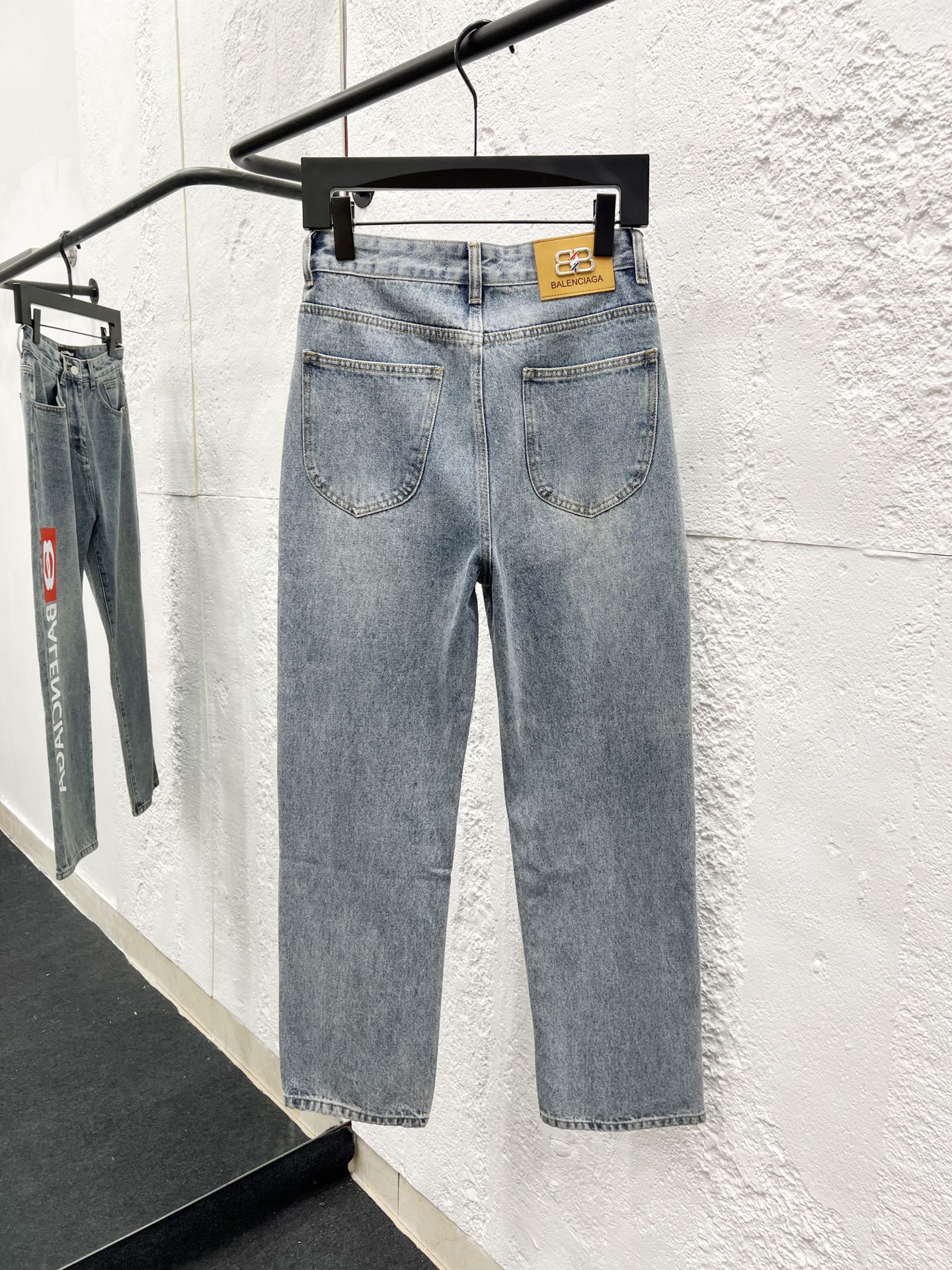 Balenciaga Straight-Leg Denim Jeans with Logo Print in Blue 3 i1756282234039 9634 0 1