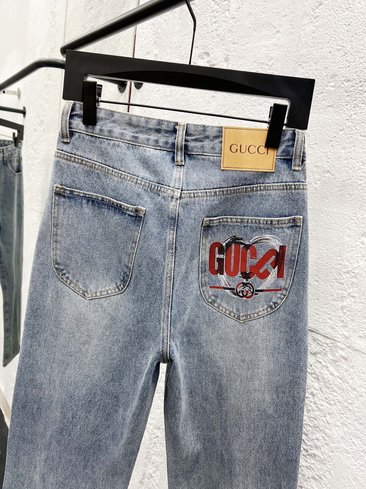 Gucci Men's Straight-Leg Jeans with Pocket Print - Light Blue 4 i1756282692917 6343 0 2