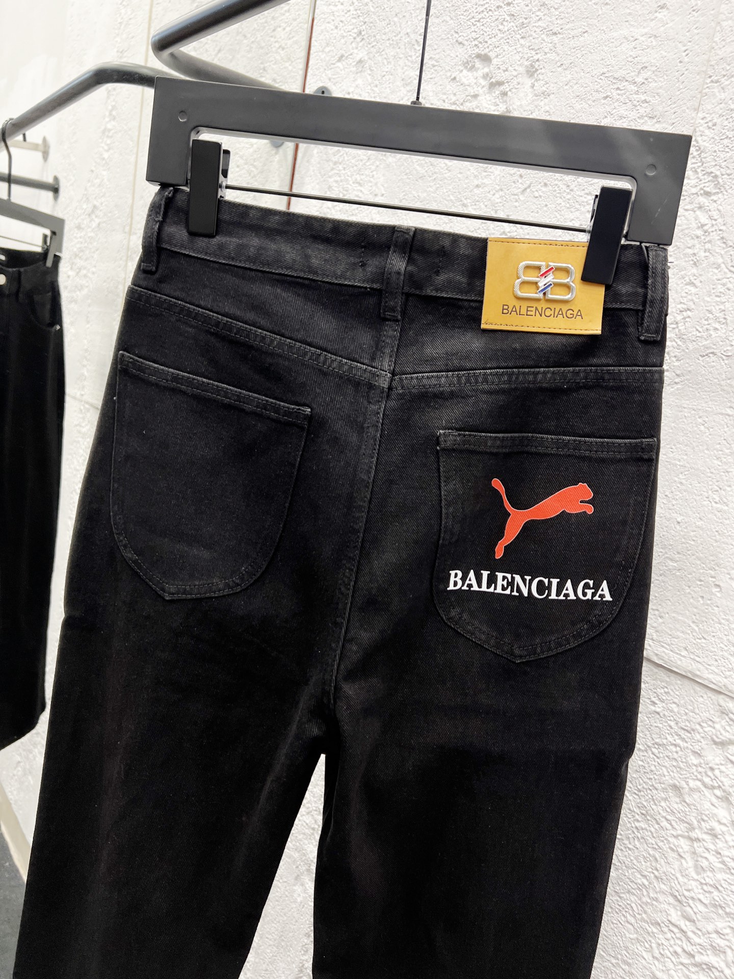 Balenciaga Men's Black Logo Print Straight Leg Jeans 6 i1758854173554 9604 0 4