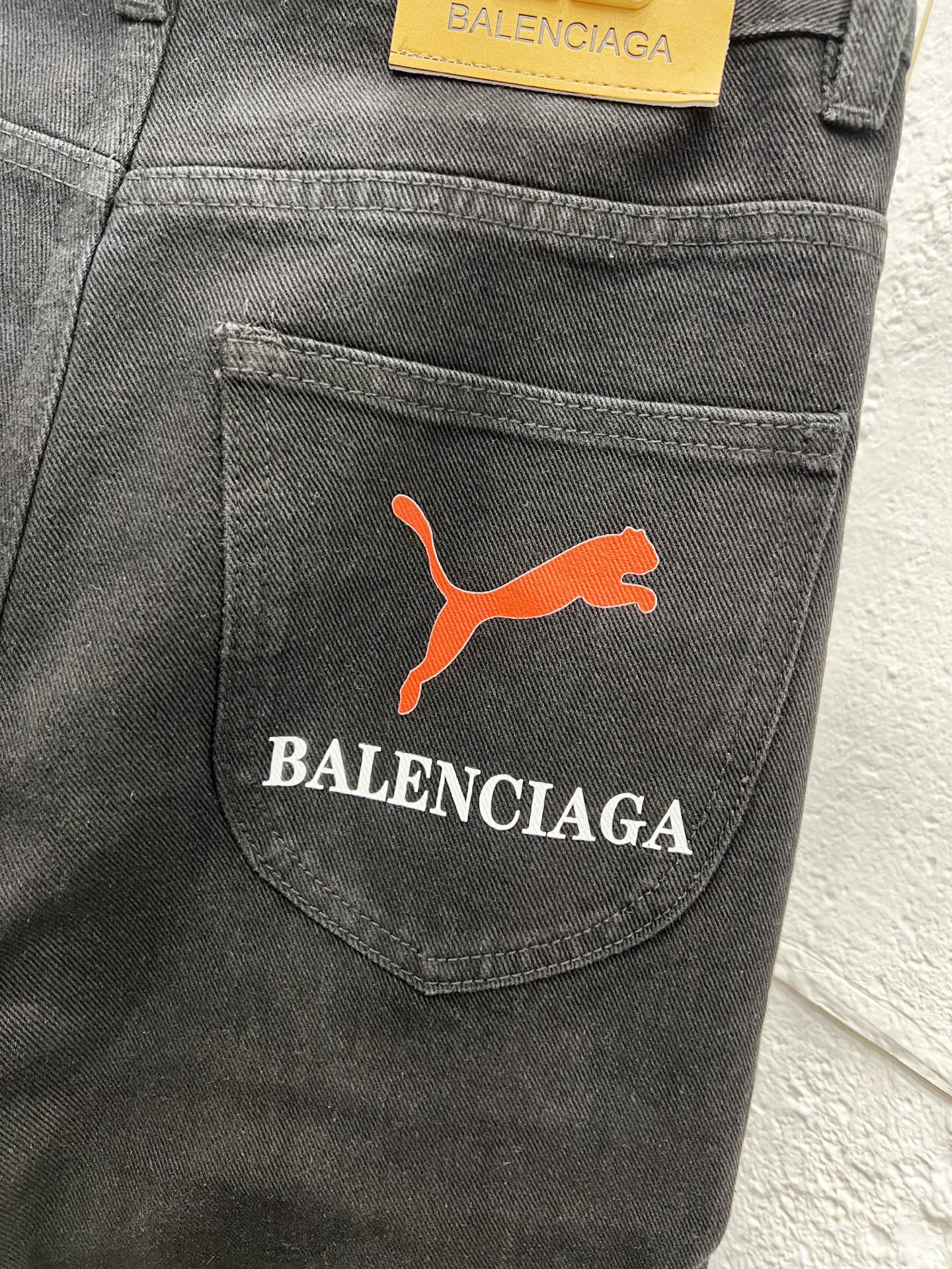 Balenciaga Men's Black Logo Print Straight Leg Jeans 4 i1758854173648 9567 0 2
