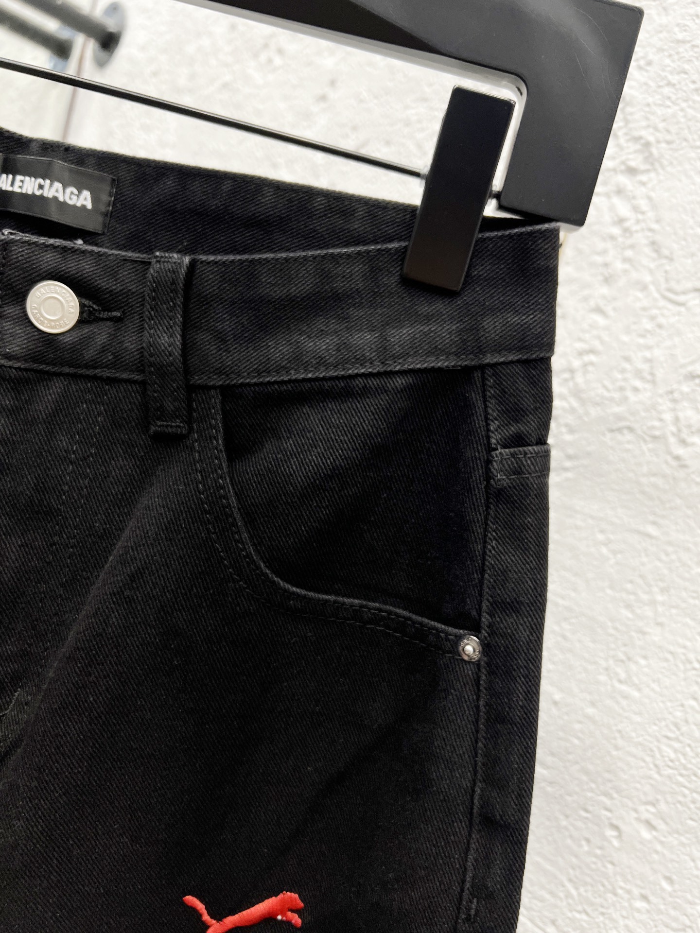 Balenciaga Men's Black Logo Print Straight Leg Jeans 10 i1758854173802 1228 0 8