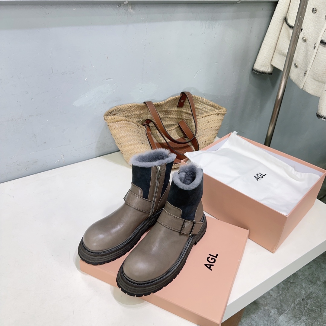 High-Quality AGL24 Leather Boots for Autumn and Winter Fashion - 图片 4