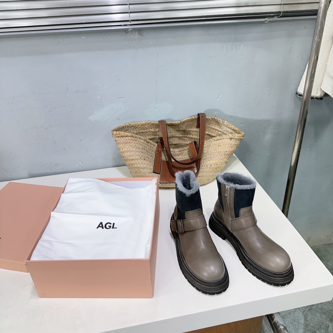 High-Quality AGL24 Leather Boots for Autumn and Winter Fashion - 图片 5