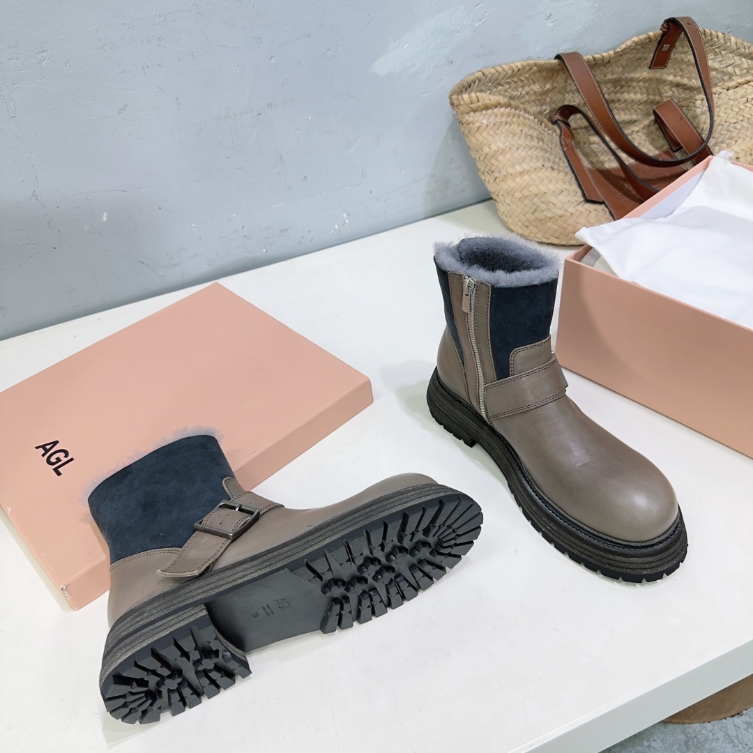High-Quality AGL24 Leather Boots for Autumn and Winter Fashion - 图片 2