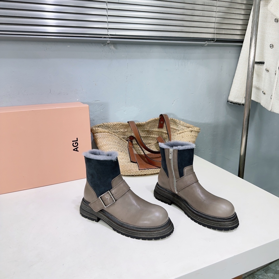 High-Quality AGL24 Leather Boots for Autumn and Winter Fashion - 图片 6