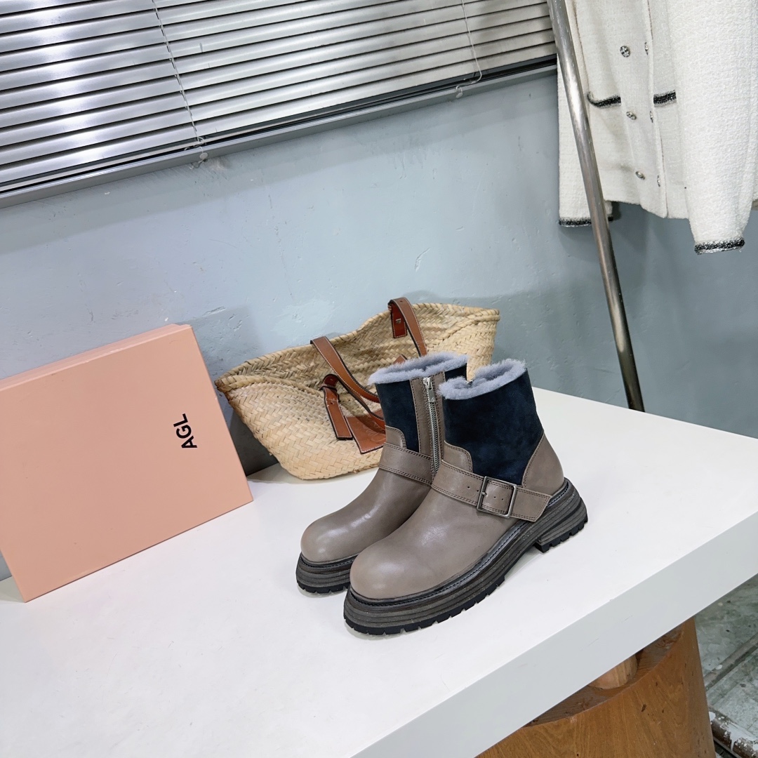 High-Quality AGL24 Leather Boots for Autumn and Winter Fashion - 图片 7