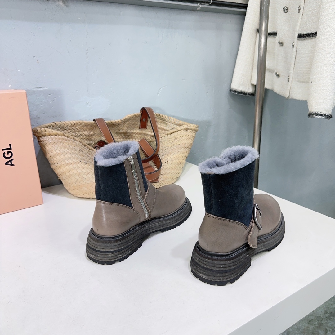 High-Quality AGL24 Leather Boots for Autumn and Winter Fashion - 图片 9