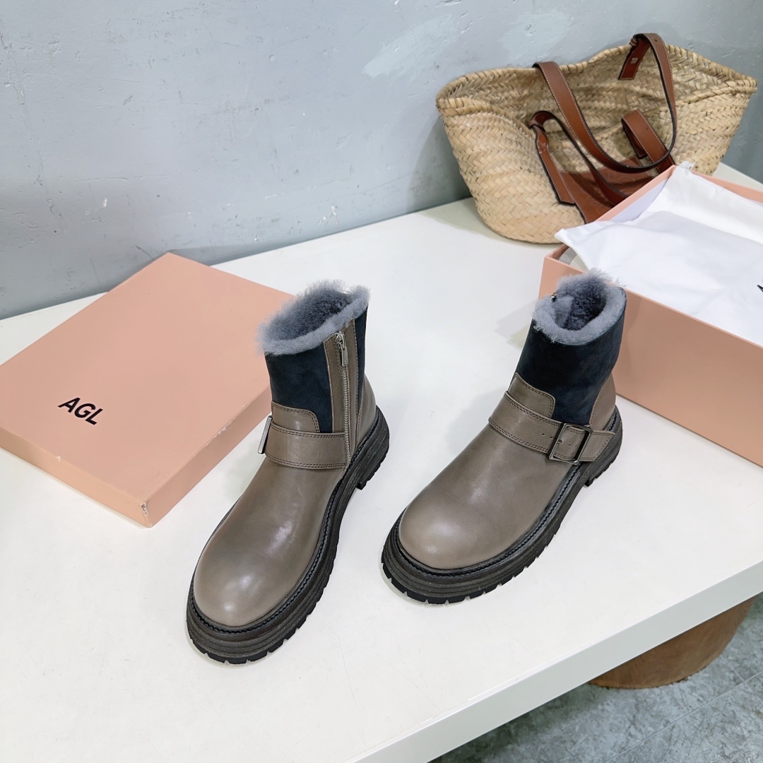 High-Quality AGL24 Leather Boots for Autumn and Winter Fashion - 图片 3