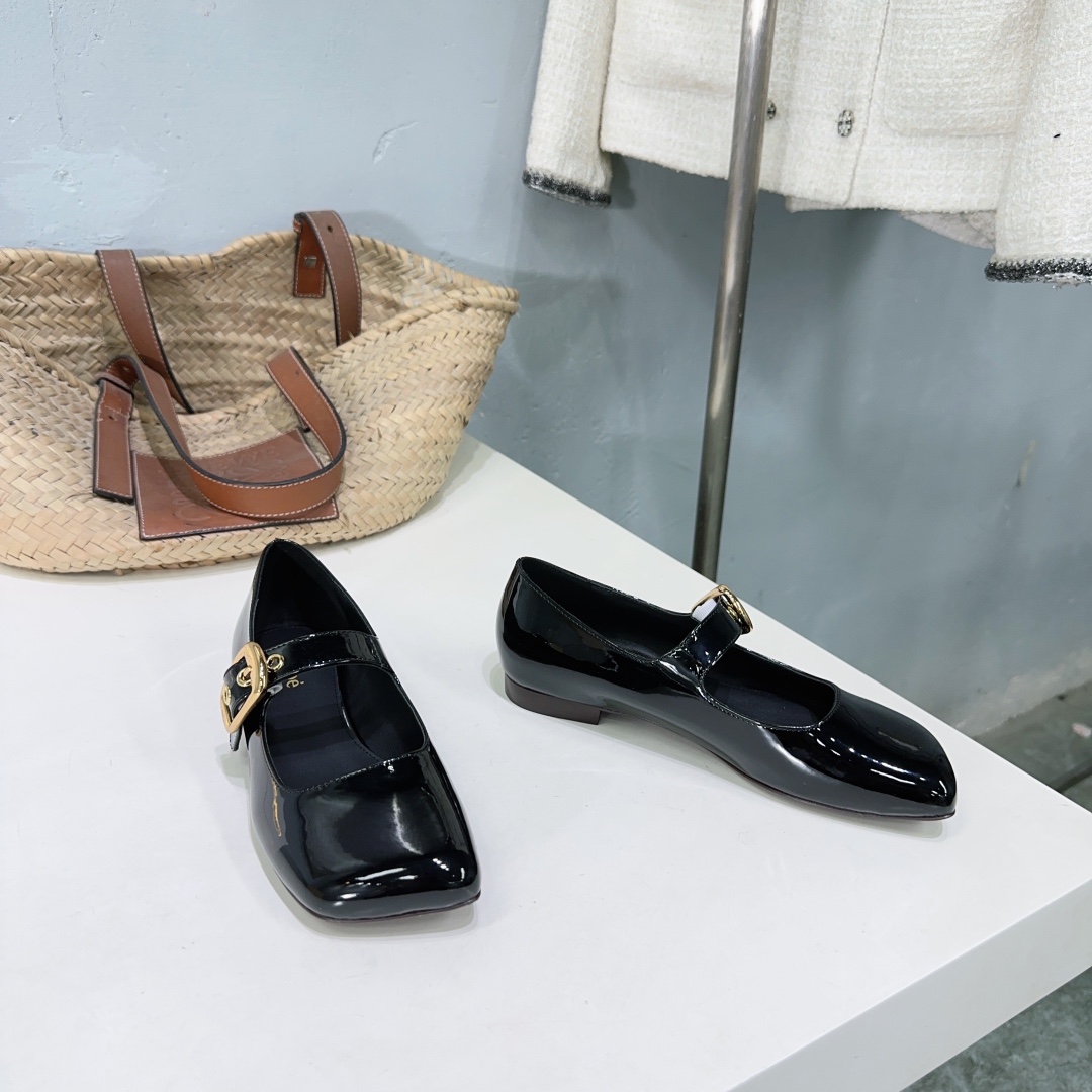High-Quality Mary Jane Flat Shoes Inspired by Ballet – Imported Italian Leather, Soft Colors - 图片 3
