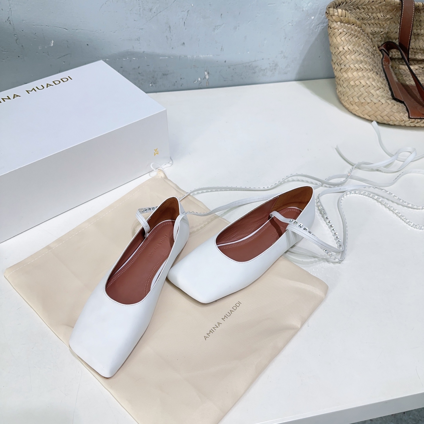 High Quality Amina Muaddi French Drilling Dress and Ballet Shoes Collection - 图片 6