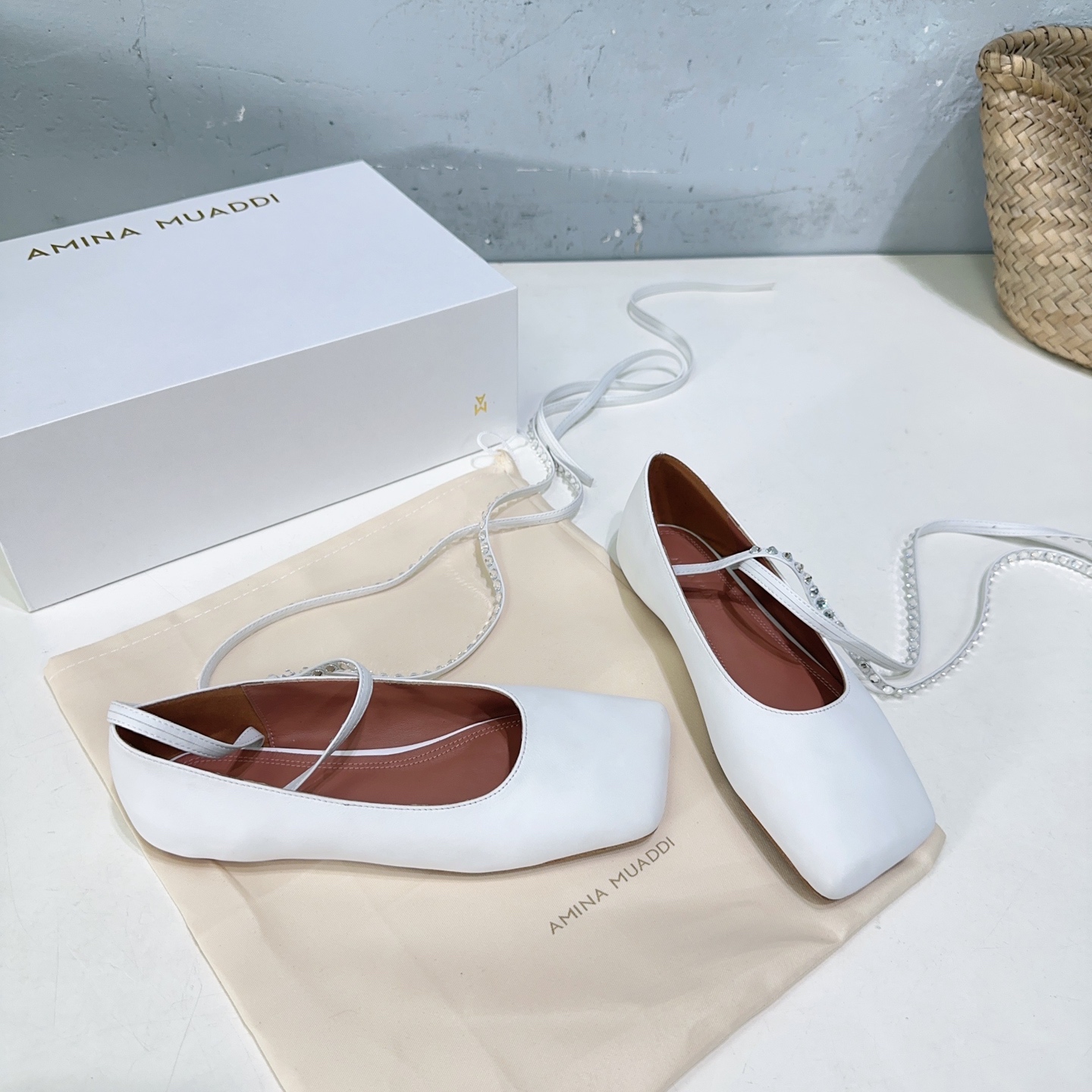 High Quality Amina Muaddi French Drilling Dress and Ballet Shoes Collection - 图片 7