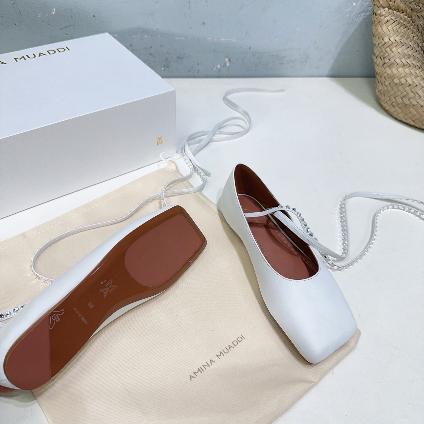 High Quality Amina Muaddi French Drilling Dress and Ballet Shoes Collection - 图片 8