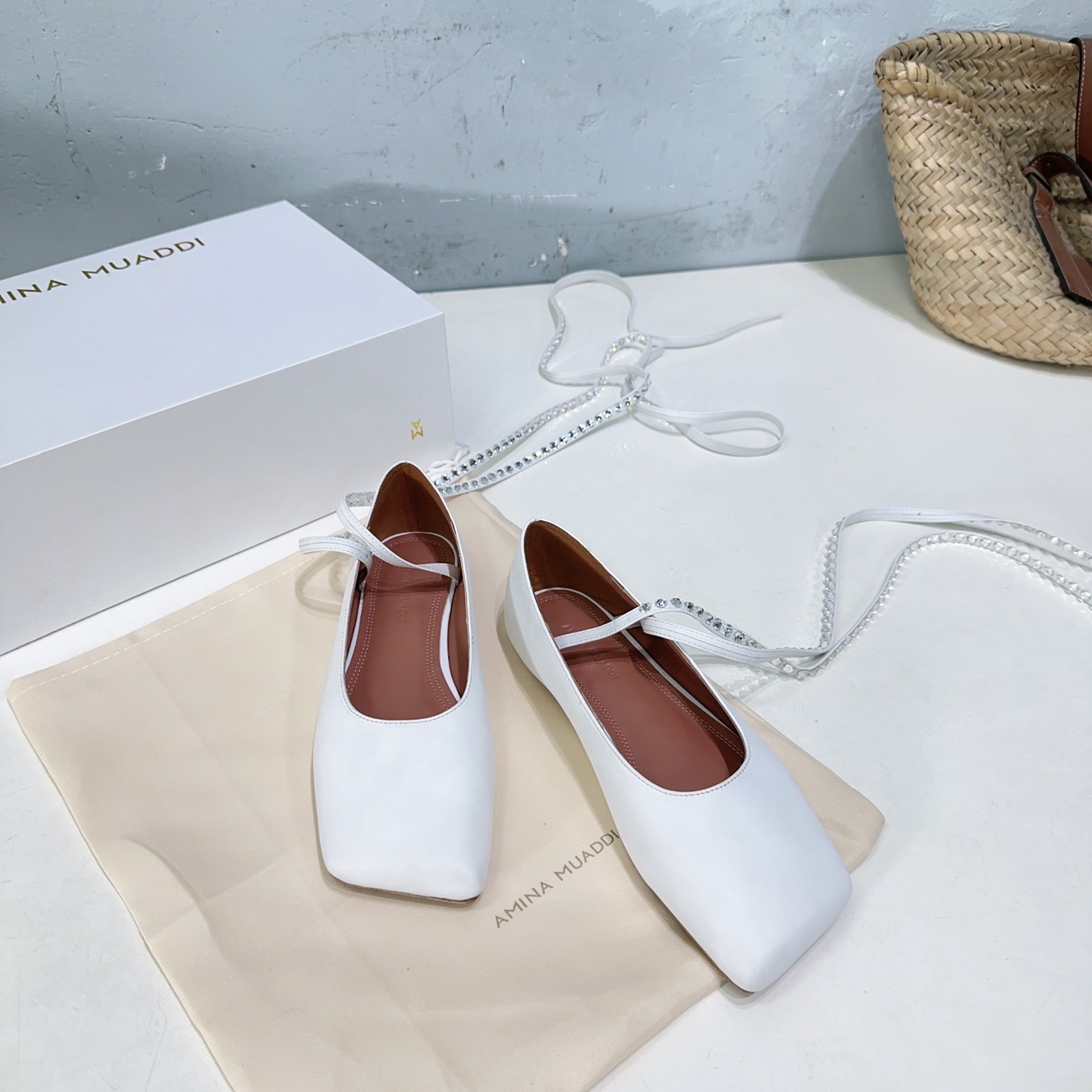 High Quality Amina Muaddi French Drilling Dress and Ballet Shoes Collection - 图片 9