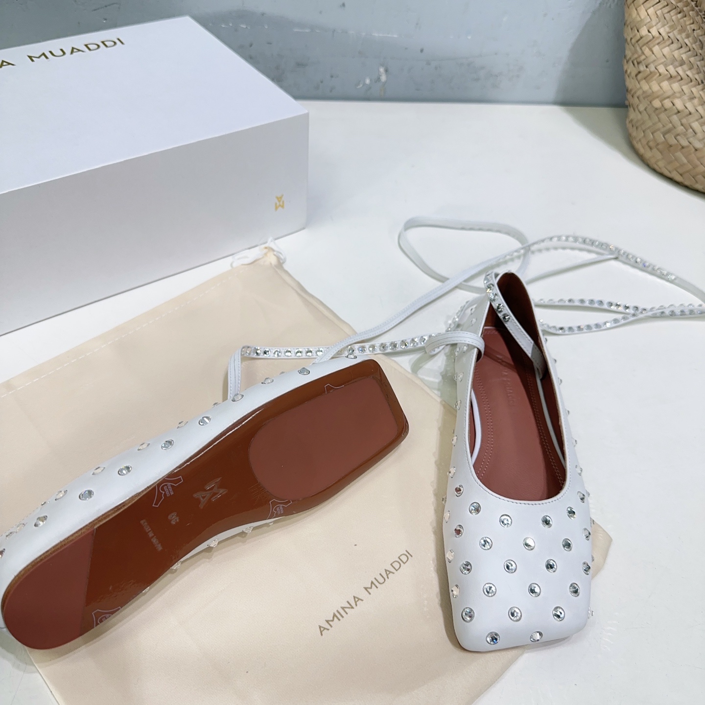 High Quality Amina Muaddi Ballet Shoes with French Water Drilling – Elegant and Stylish! - 图片 6