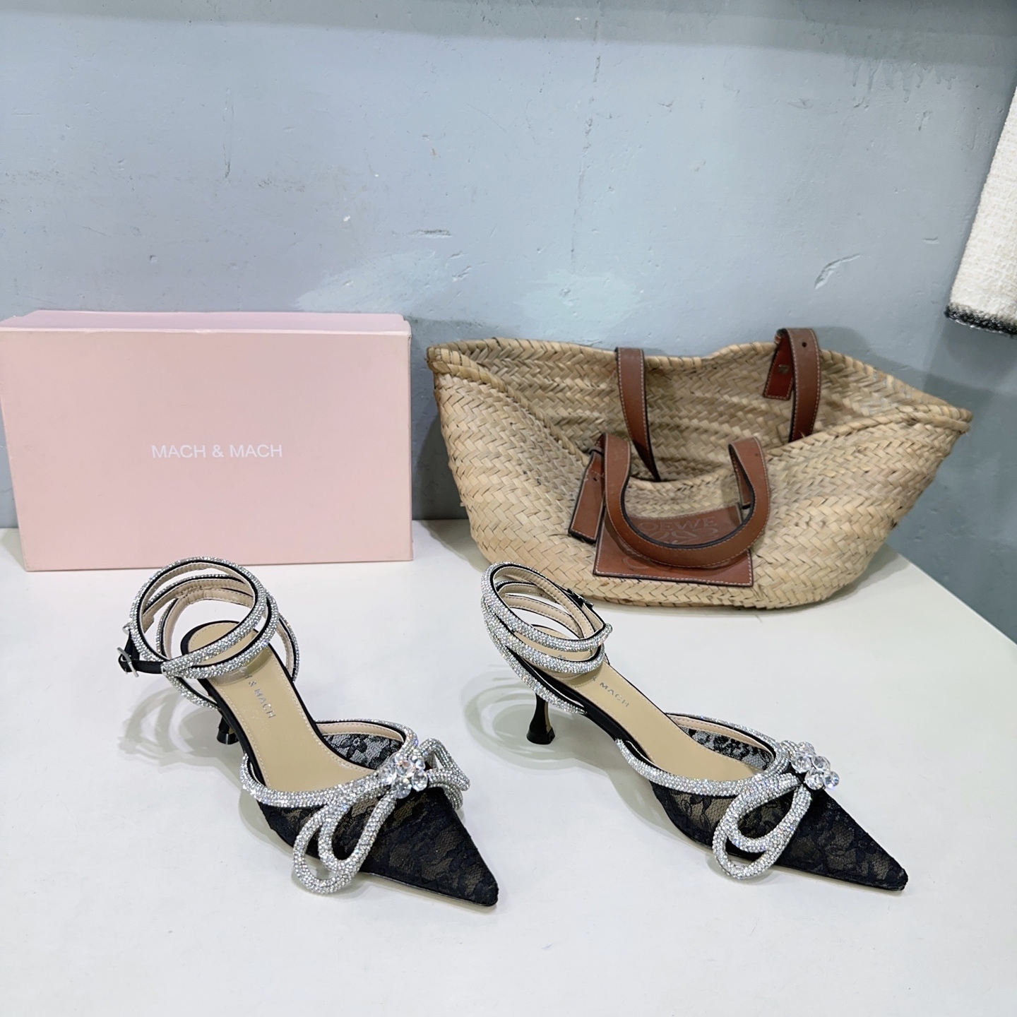 High Quality Crystal High Heels: Elegant Style with Imported Materials, Various Sizes Available
