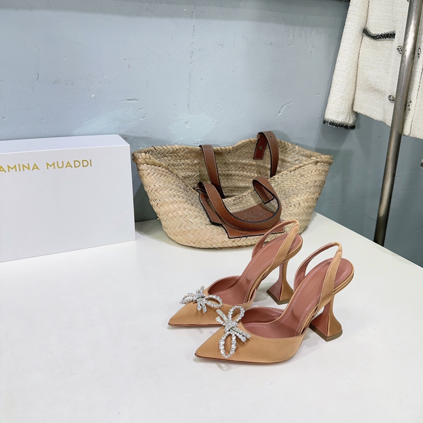 High Quality Amina Muaddi Heel Shoes: Spring New, Imported Leather, Unique Design - 图片 8