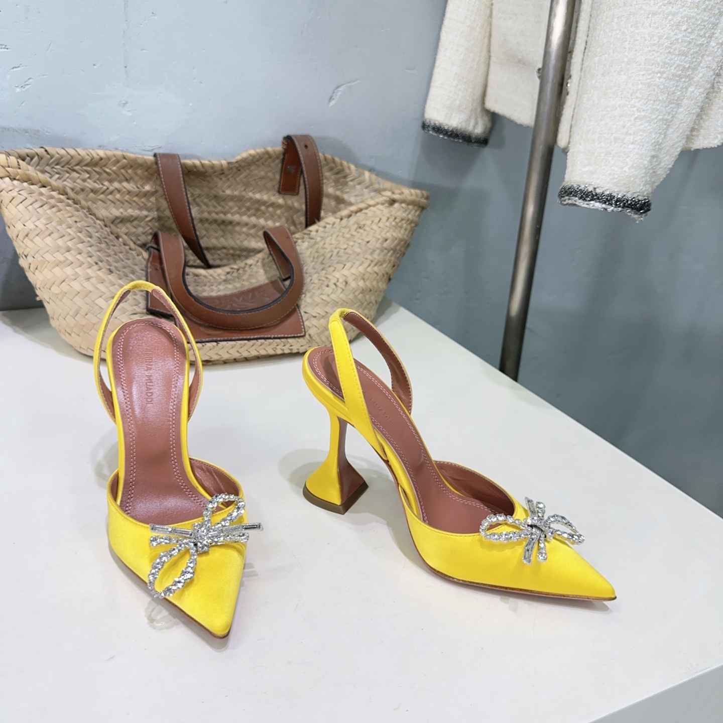 High Quality Amina Muaddi Heel Shoes: Spring New, Imported Leather, Unique Design - 图片 8