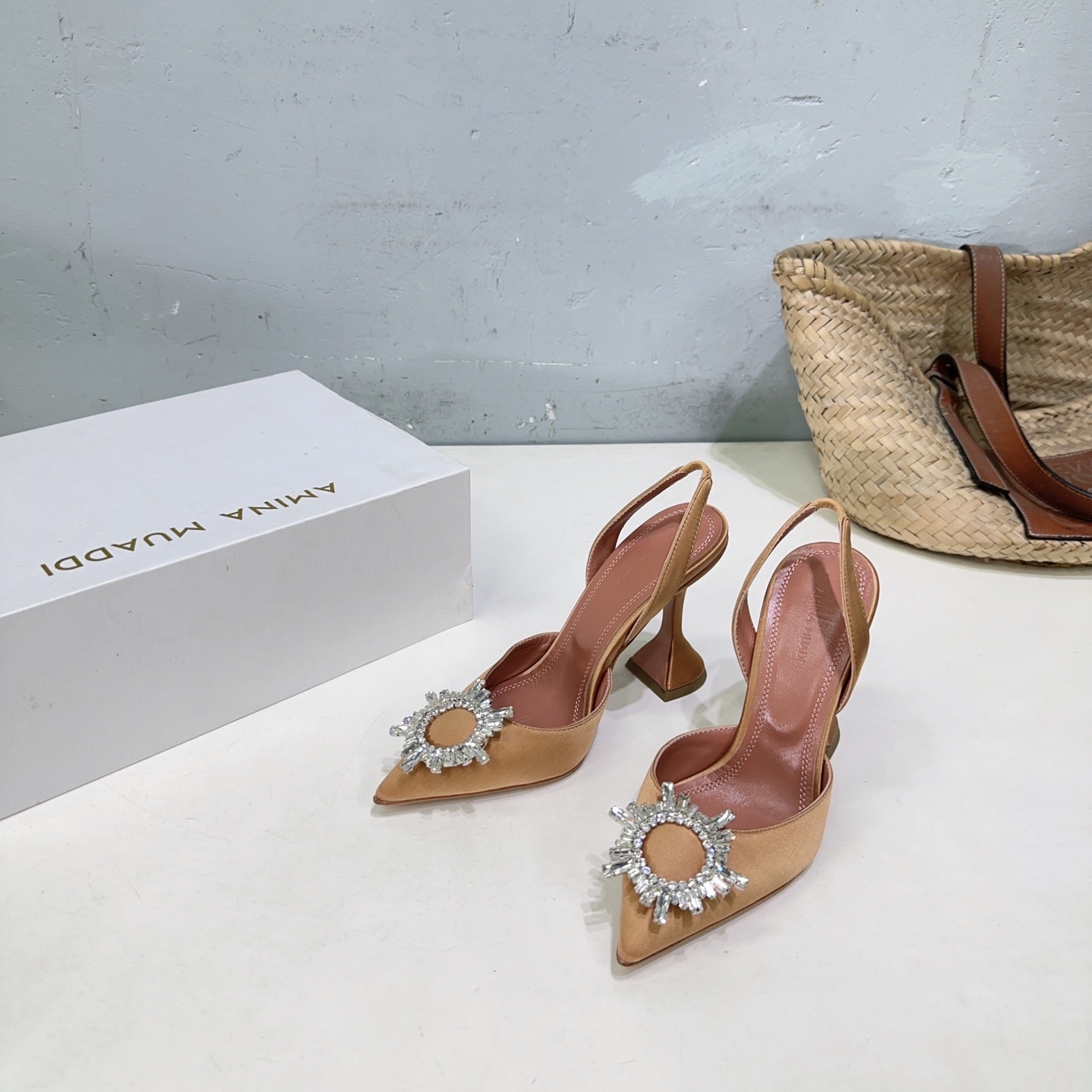 High-Quality Amina Muaddi Sunflower Sandals: Spring Fashion Hero with 10CM Heels!