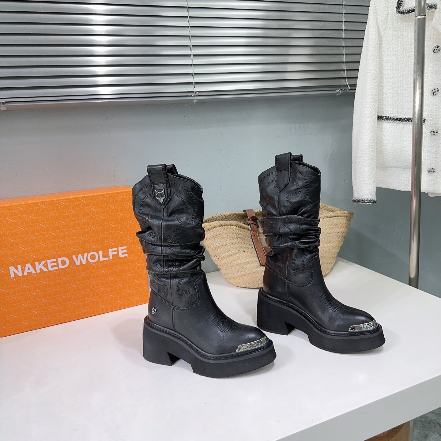Ned Wolf: Luxe Metallic Wolf Head Boots, High Quality, Original Design, London Brand