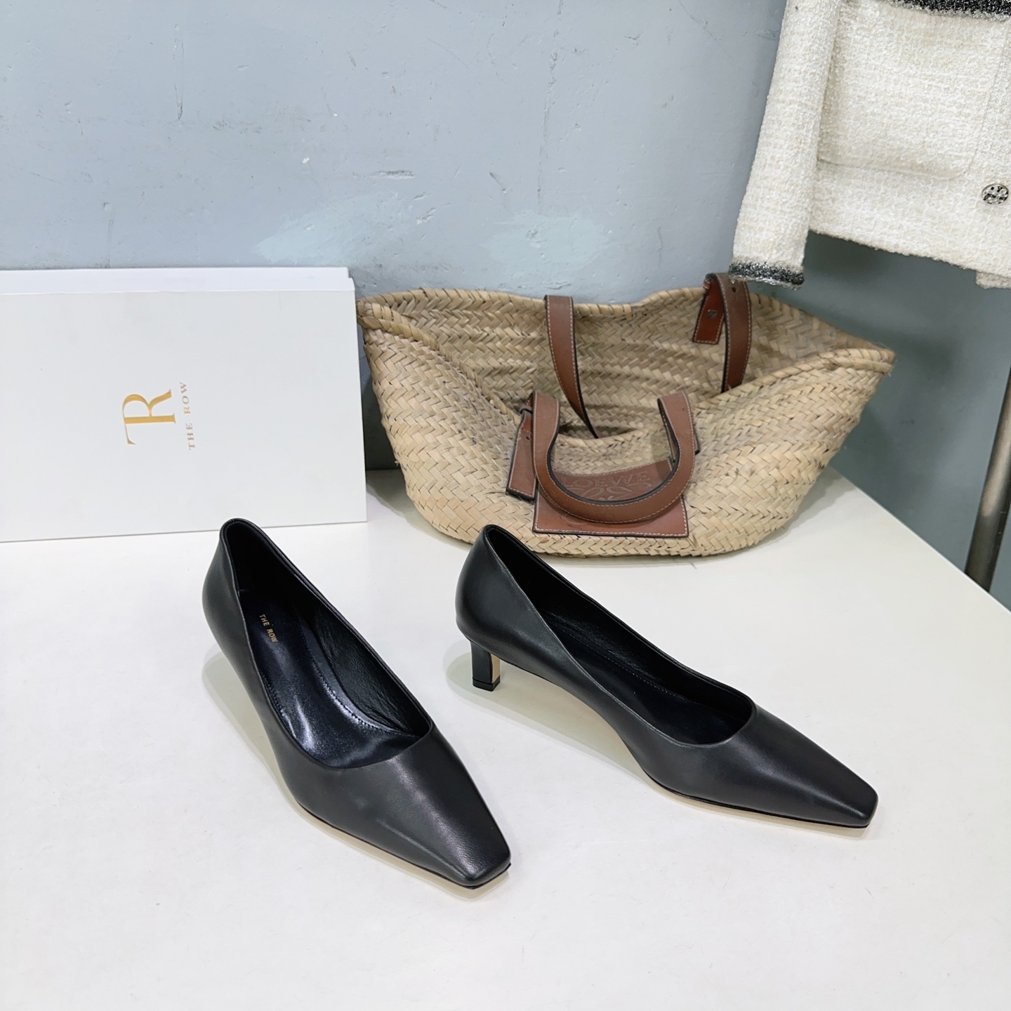 ¡Fábrica de alta calidad! Marca de moda de nicho 🔥 The Row26 zapatos franceses sencillos de tacón alto y punta cuadrad…
