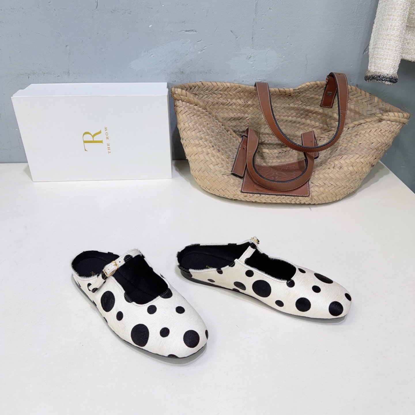 ¡Fábrica de alta calidad! Marca de moda de nicho 🔥¡Las nuevas pantuflas de punta plana Mary Jane retro simples de prin…