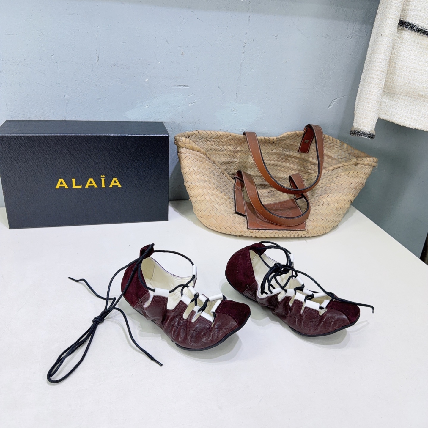 ¡Fábrica de alta calidad! Marca de moda de nicho 🔥 ALAIA 26 nuevos zapatos de baile Mary Jane con cordones para primav…