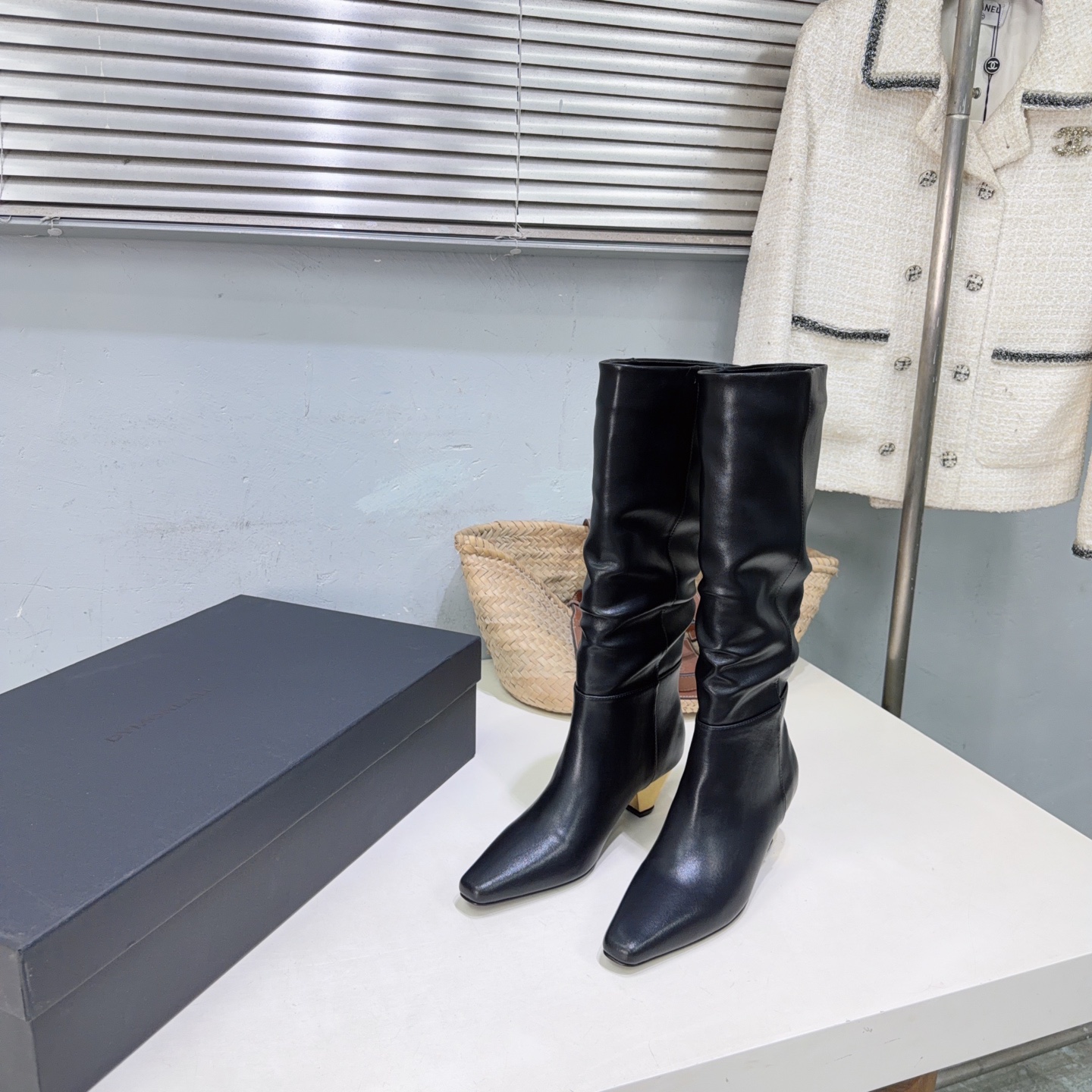 ¡Fábrica de alta calidad! Marca de moda de nicho 🔥DYMONLATRY𝟐𝟔 nuevas botas arrugadas con punta cuadrada y tacón de …