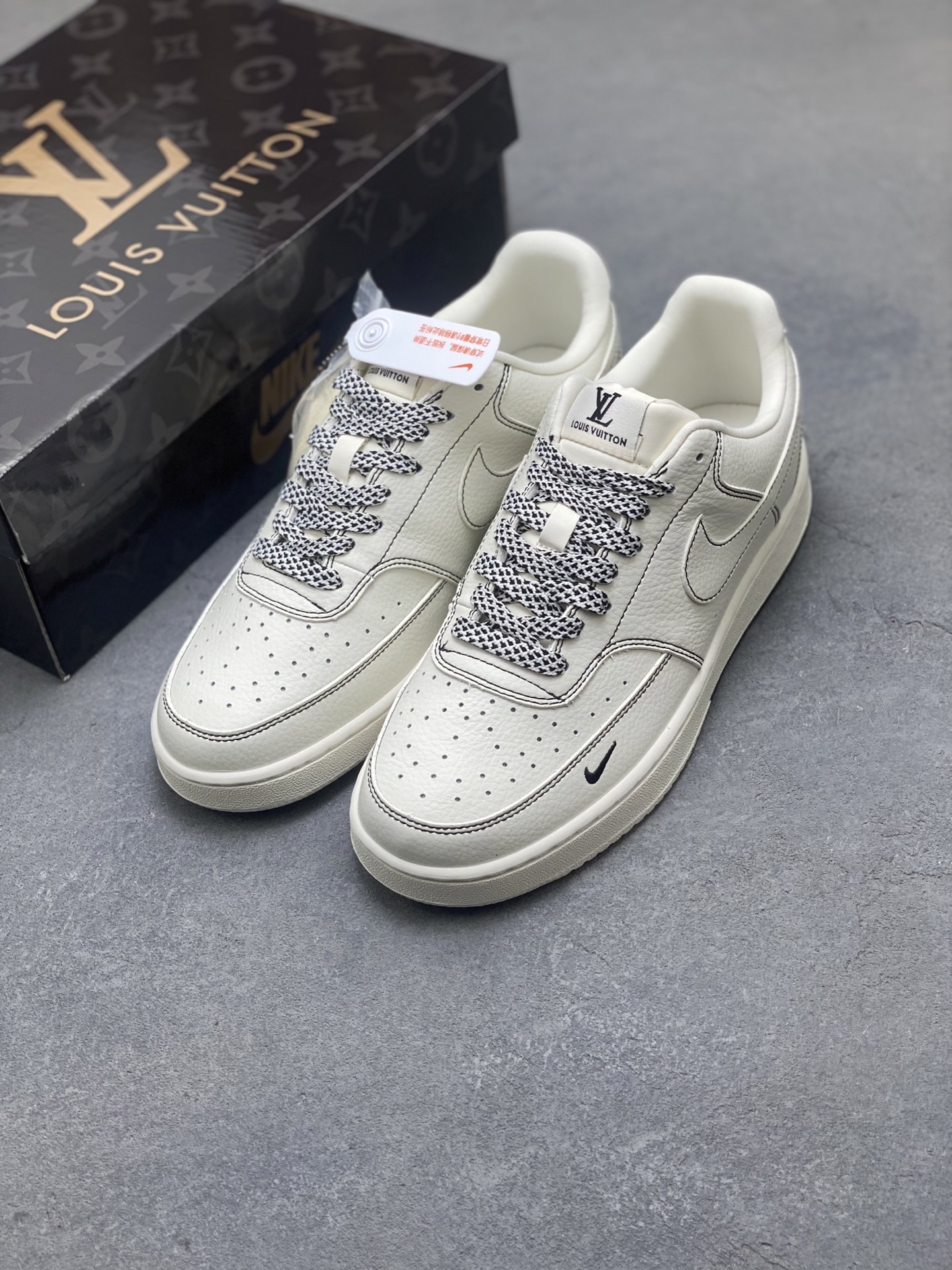 Nike Ebernon Low PRM with Louis Vuitton Accents - Premium Leather Sneakers 9 i1750959211238 8960 0 7