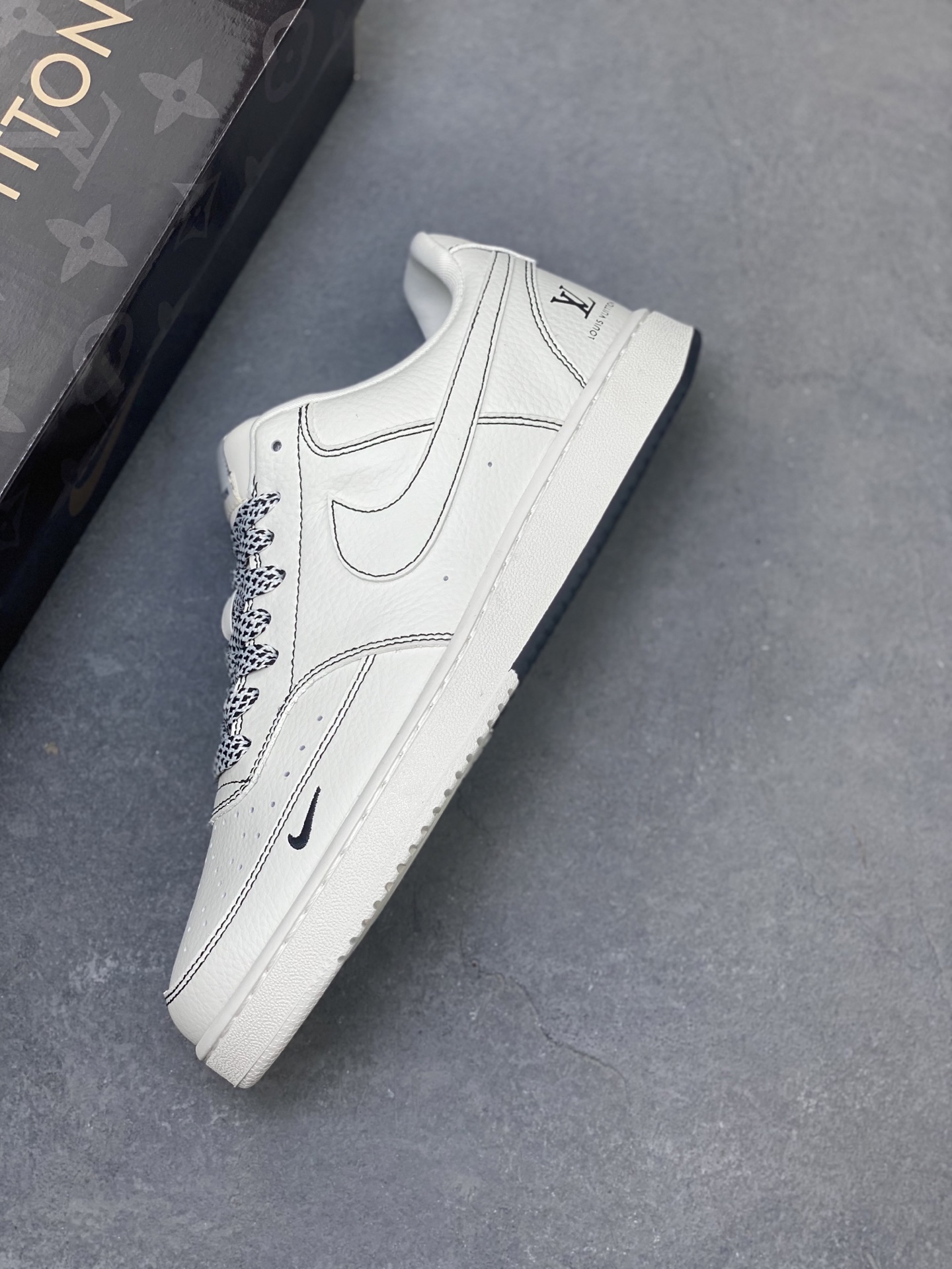 Nike Ebernon Low PRM with Louis Vuitton Accents - Premium Leather Sneakers 8 i1750959211239 7066 0 6