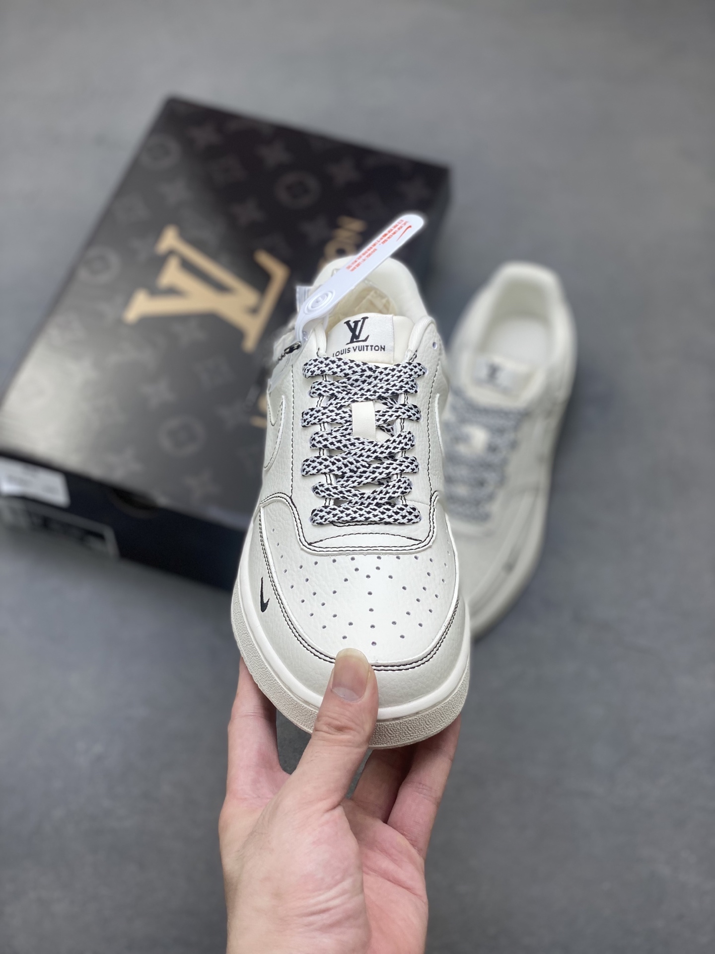 Nike Ebernon Low PRM with Louis Vuitton Accents - Premium Leather Sneakers 3 i1750959211391 4641 0 1