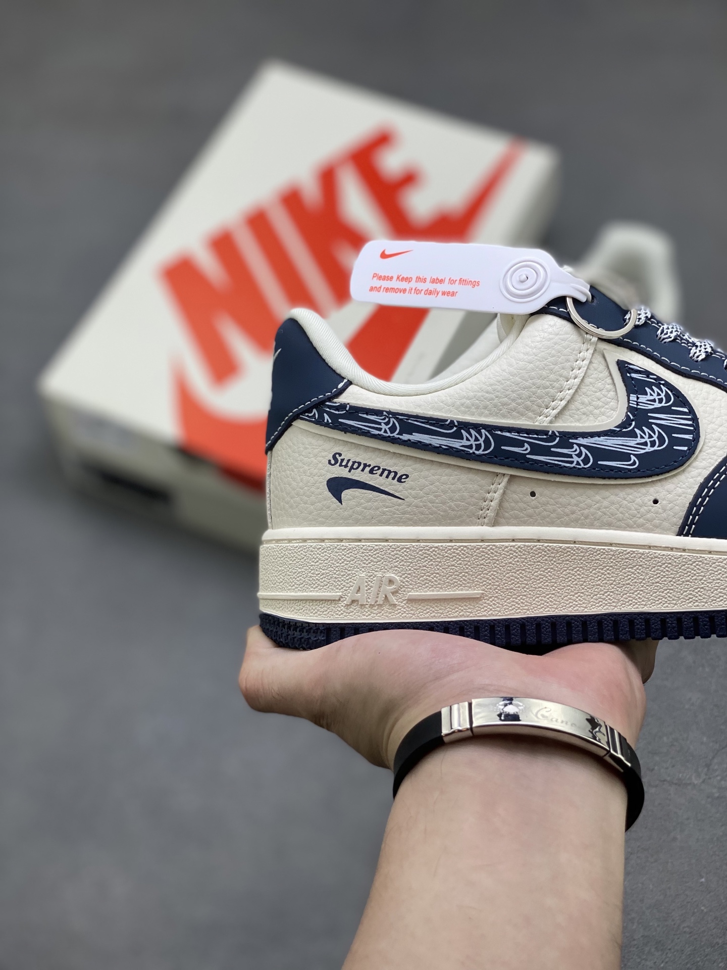 Nike Air Force 1 '07 Low Supreme Collab Sneakers - Navy Blue/White 6 i1751398102480 3686 0 4