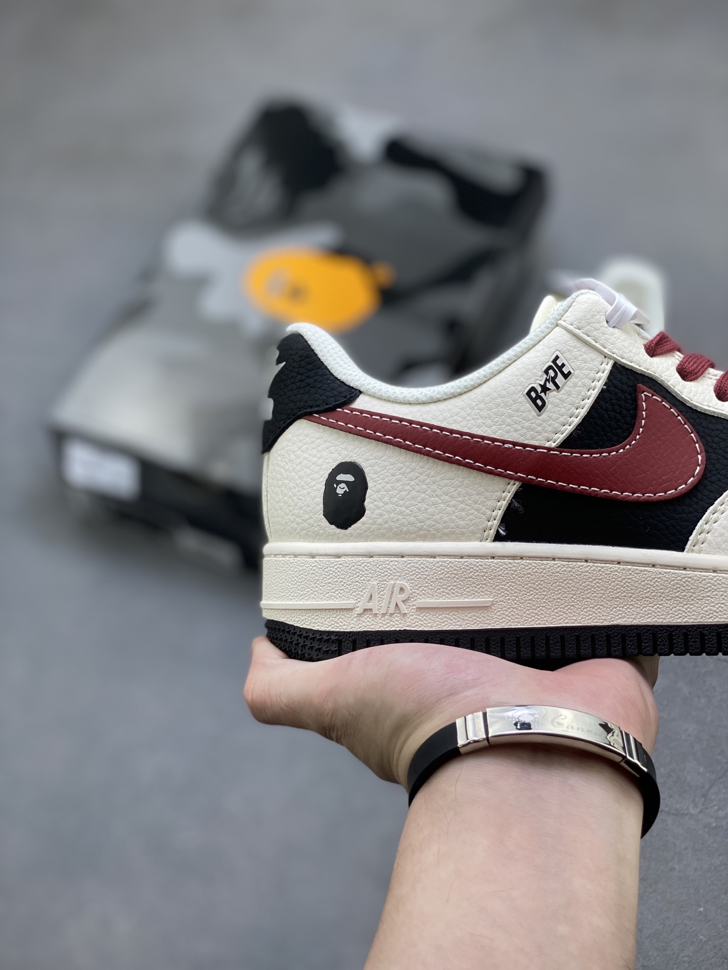 Nike Air Force 1 '07 Low Bape Collab Black Burgundy Sneakers 6 i1751398221677 3678 0 4