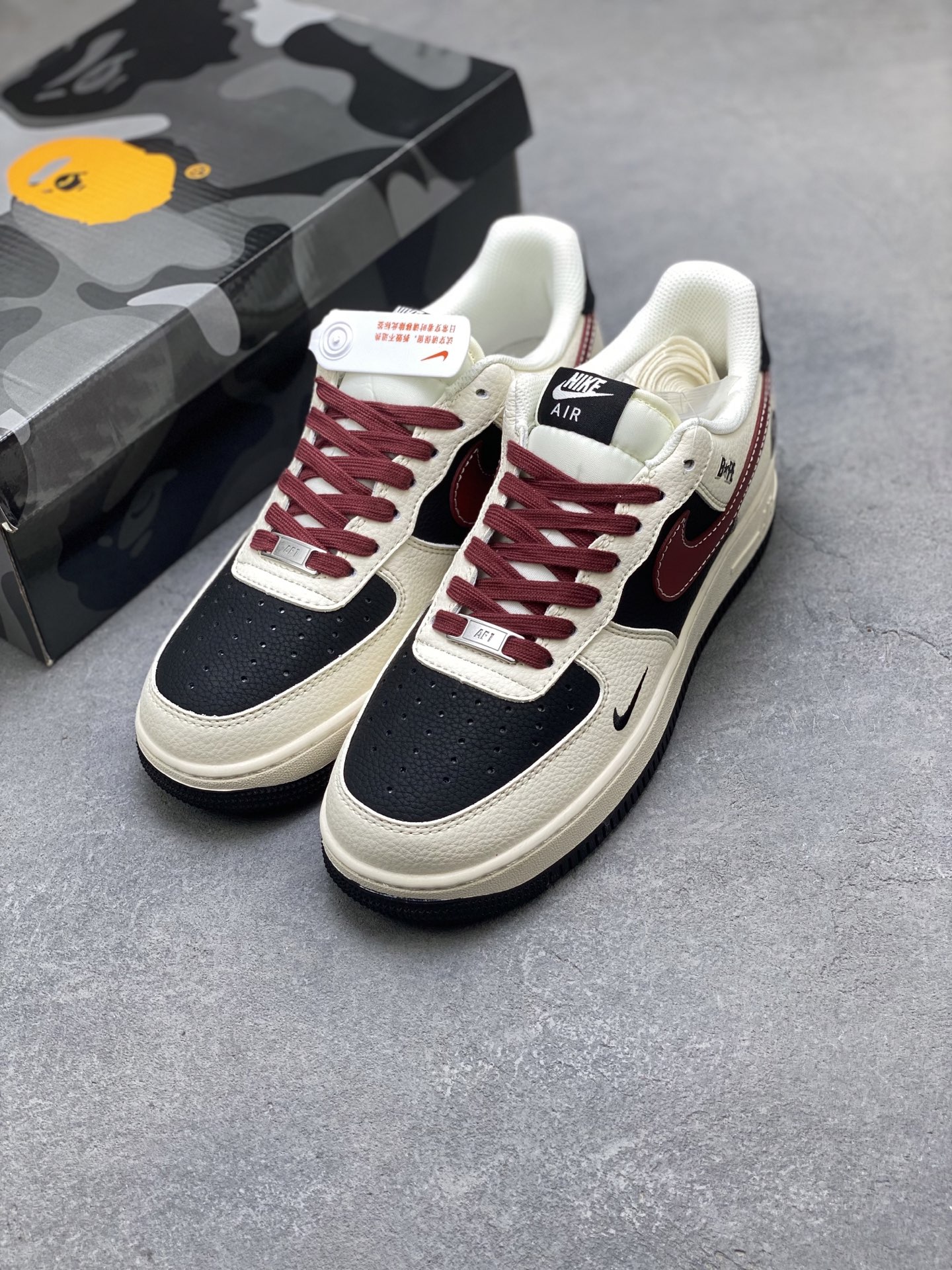 Nike Air Force 1 '07 Low Bape Collab Black Burgundy Sneakers 9 i1751398221835 2072 0 7