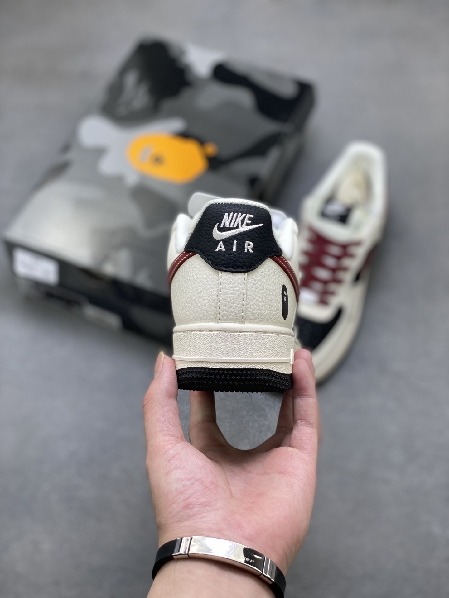 Nike Air Force 1 '07 Low Bape Collab Black Burgundy Sneakers 5 i1751398229052 3003 0 3