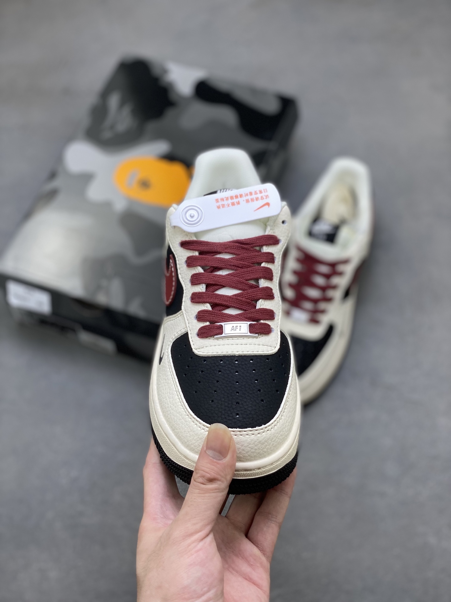 Nike Air Force 1 '07 Low Bape Collab Black Burgundy Sneakers 3 i1751398229121 3785 0 1