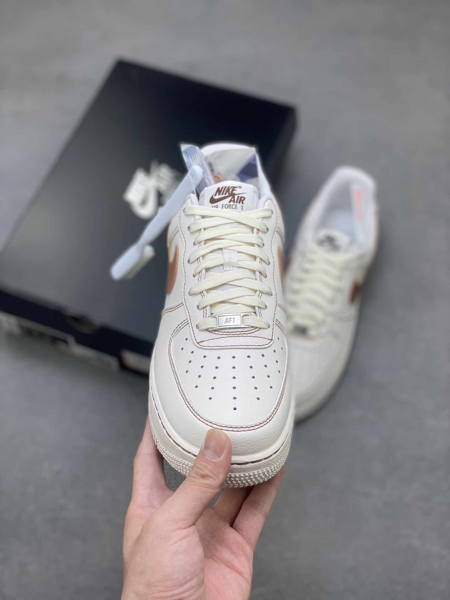 Nike Air Force 1 '07 Low Sneakers - White/Brown, All-Day Comfort 3 i1751992712966 6712 0 1