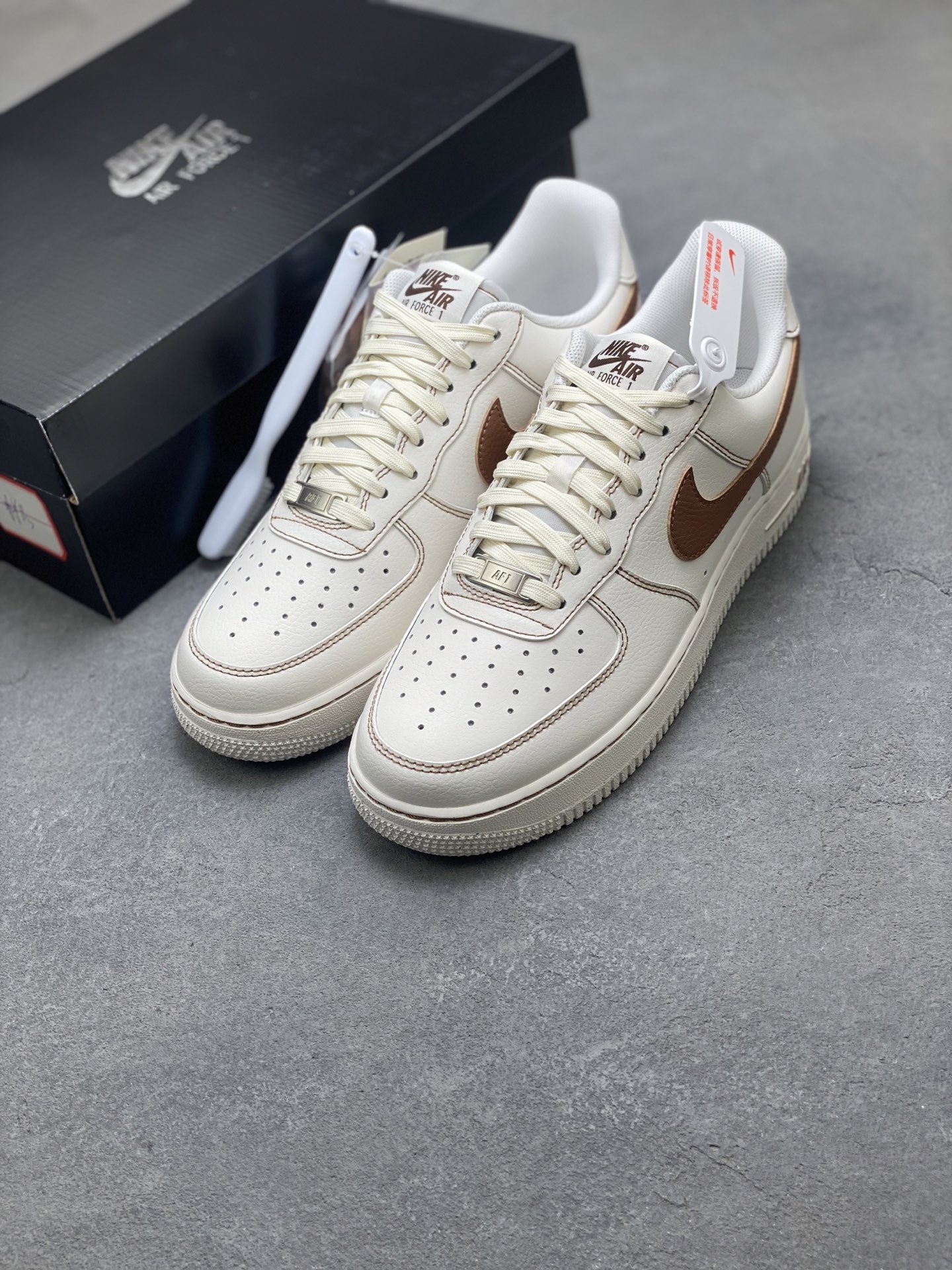 Nike Air Force 1 '07 Low Sneakers - White/Brown, All-Day Comfort 9 i1751992715175 7782 0 7