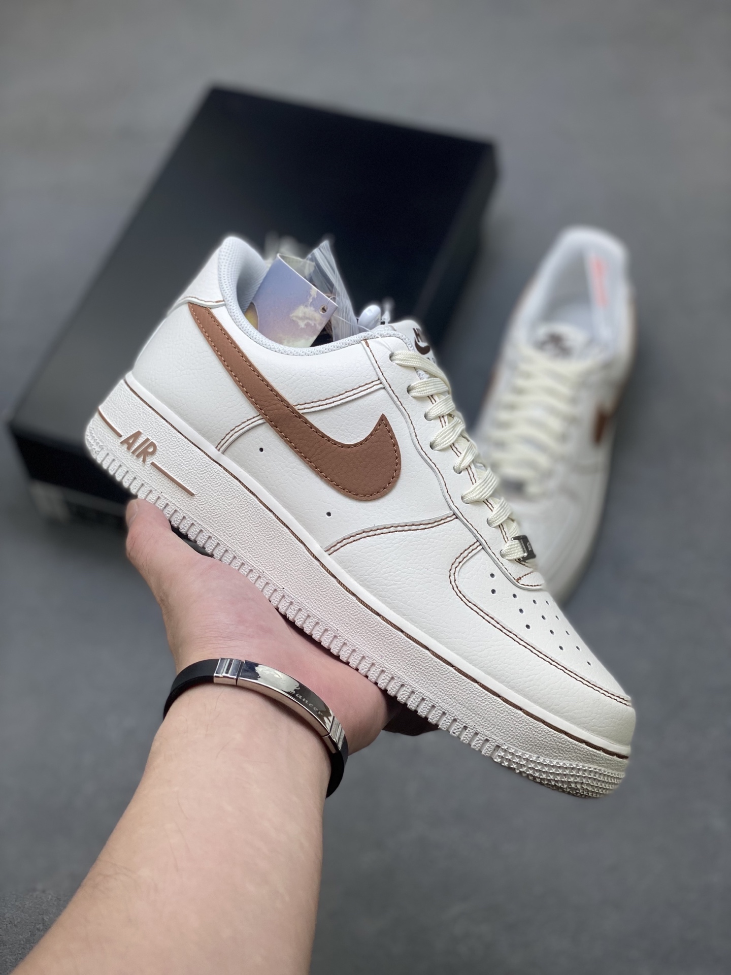 Nike Air Force 1 '07 Low Sneakers - White/Brown, All-Day Comfort 2 i1751992715258 5657 0 0