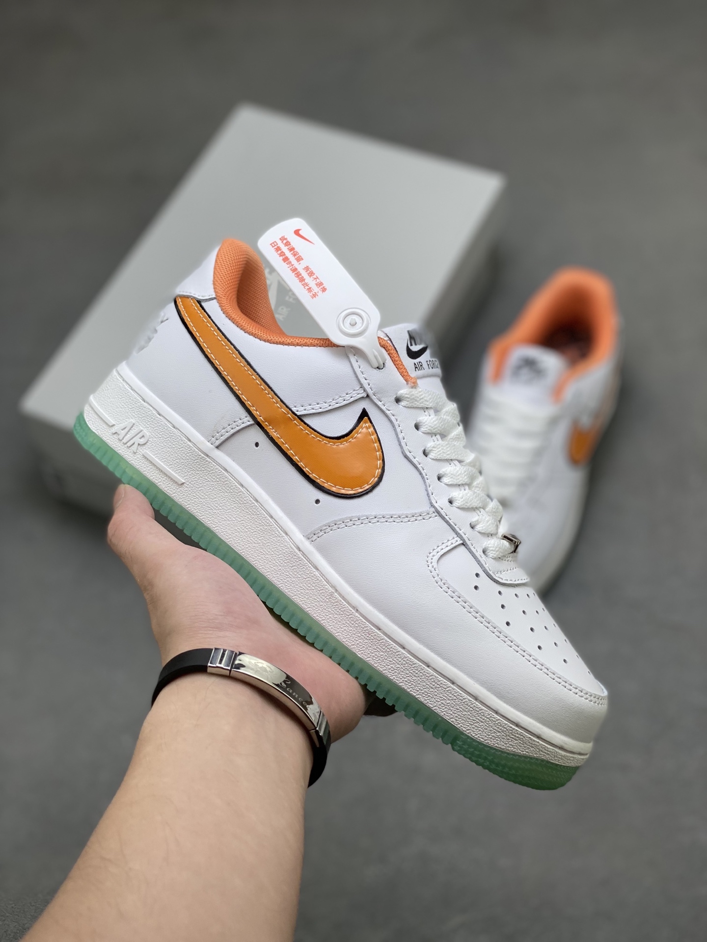 Nike Air Force 1 '07 Low White/Orange Athletic Shoes - IH4962-100 2 i1752854470592 2267 0 0